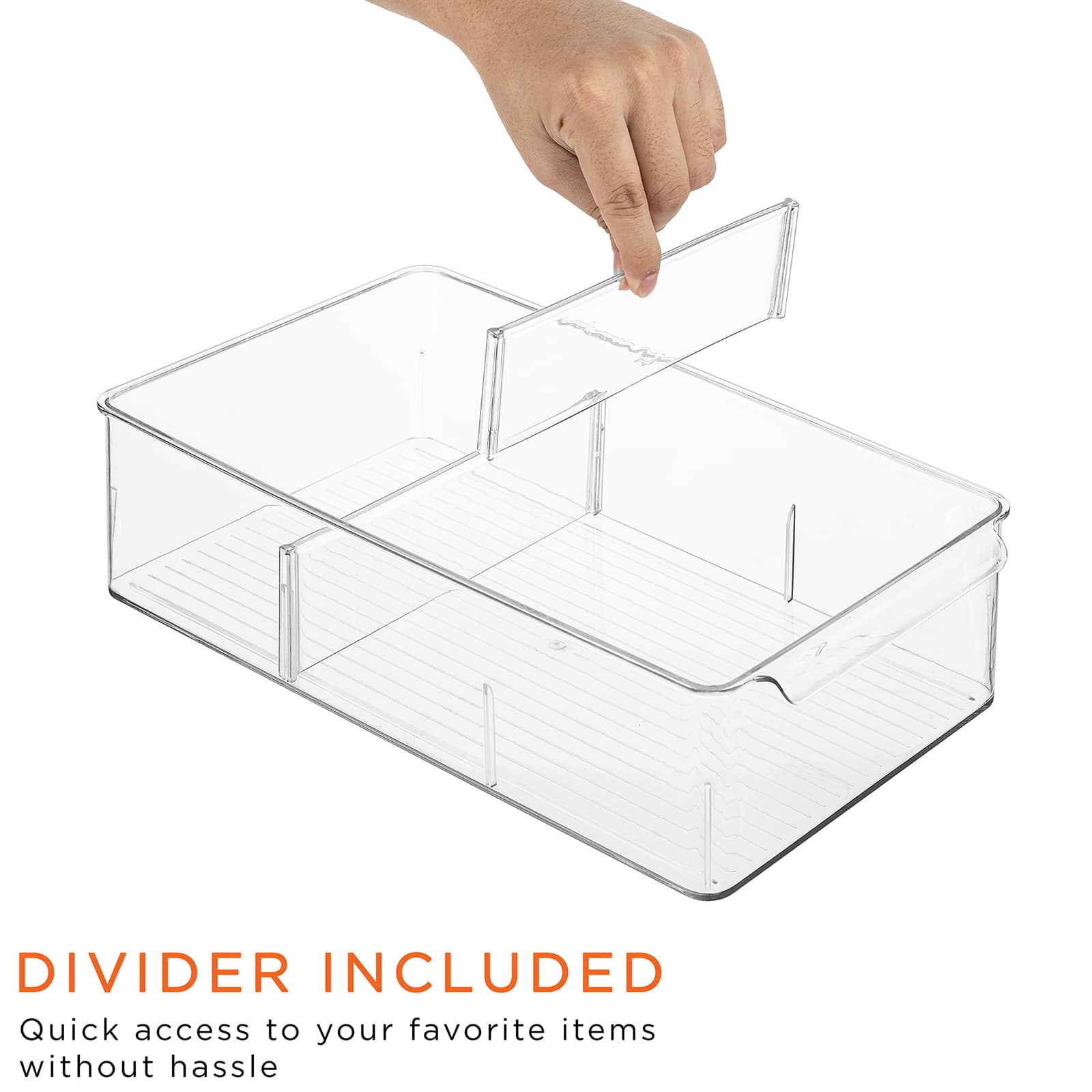 Sorbus 14.5" Clear Storage Organizer Bins with Removable Compartments, 3ct.