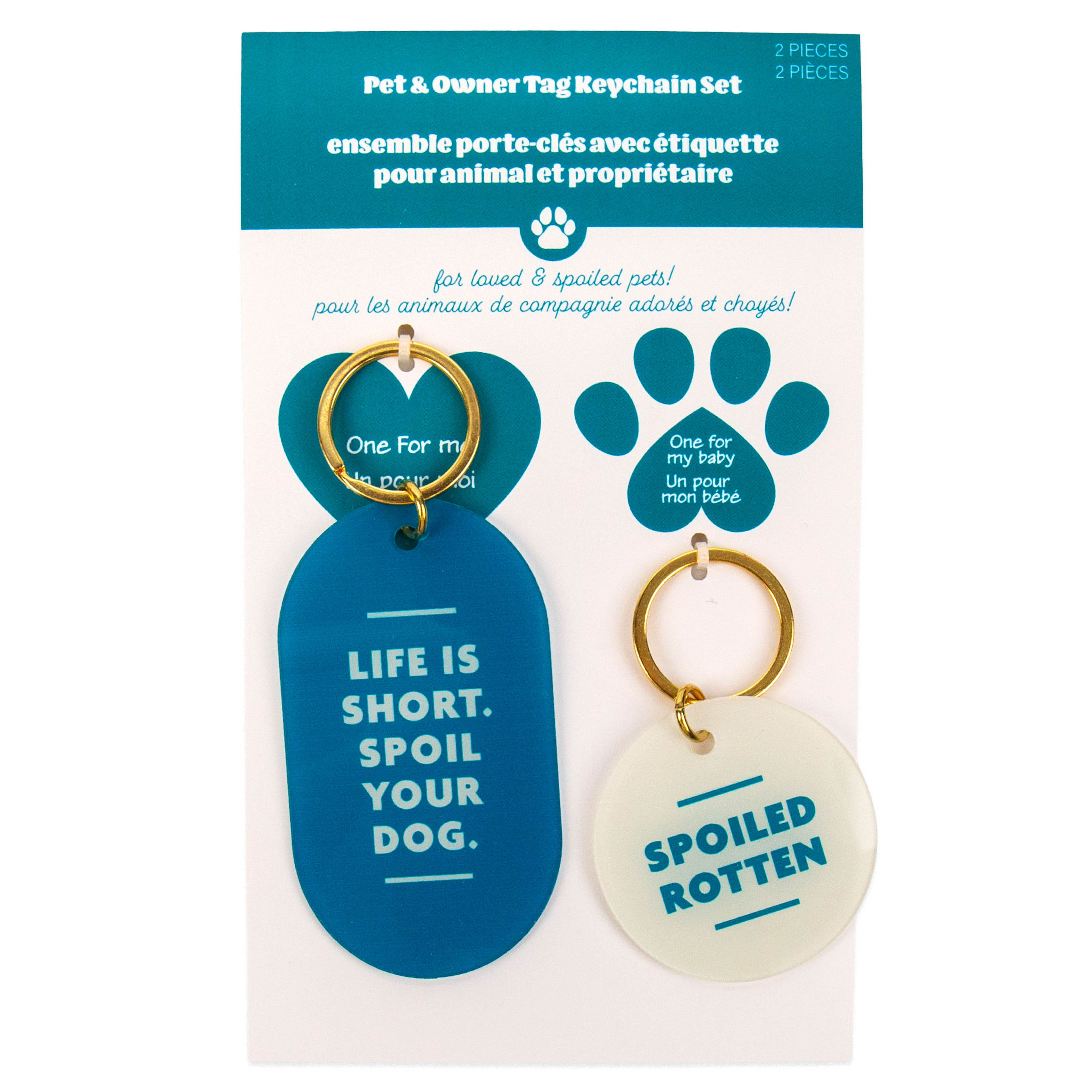 Spoiled Rotten Pet & Owner Tag Keychain Set
