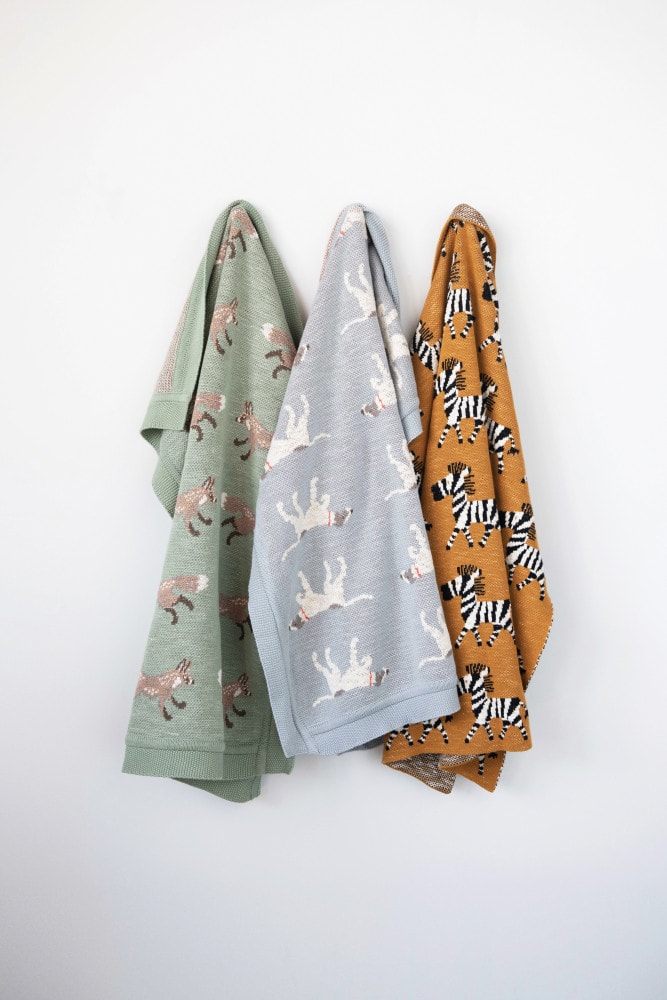 Hello Honey® Cotton Knit Baby Blanket with Dog Pattern