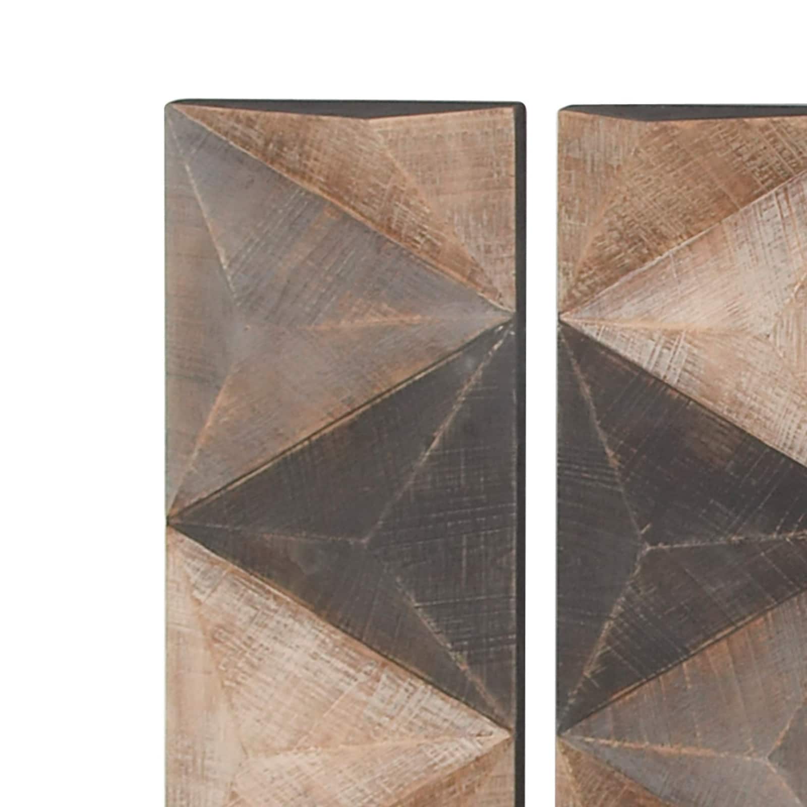36" Brown Wood Farmhouse Abstract Wall Decor, 3ct.