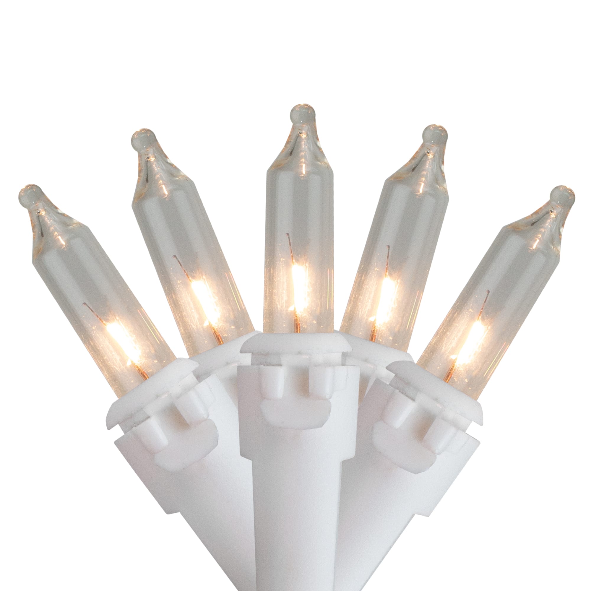 35-Count Clear Mini Christmas Light Set 7ft White Wire