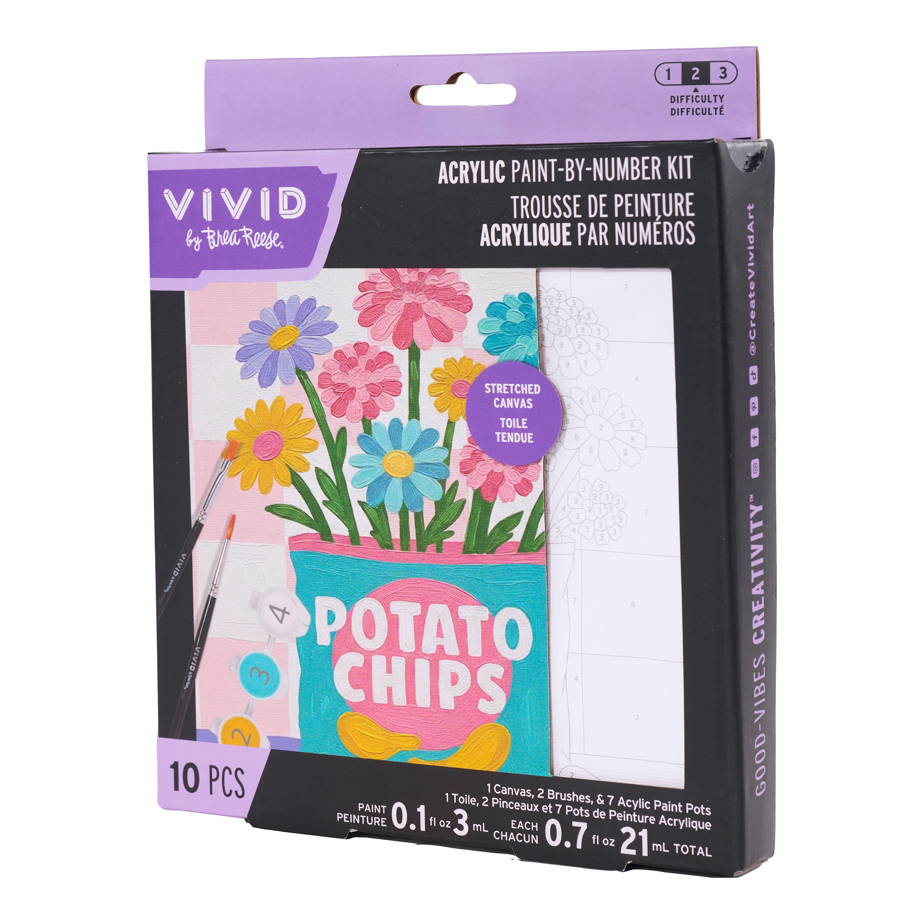 Vivid by Brea Reese® Bag of Chips Acrylic Paint-by-Number Kit