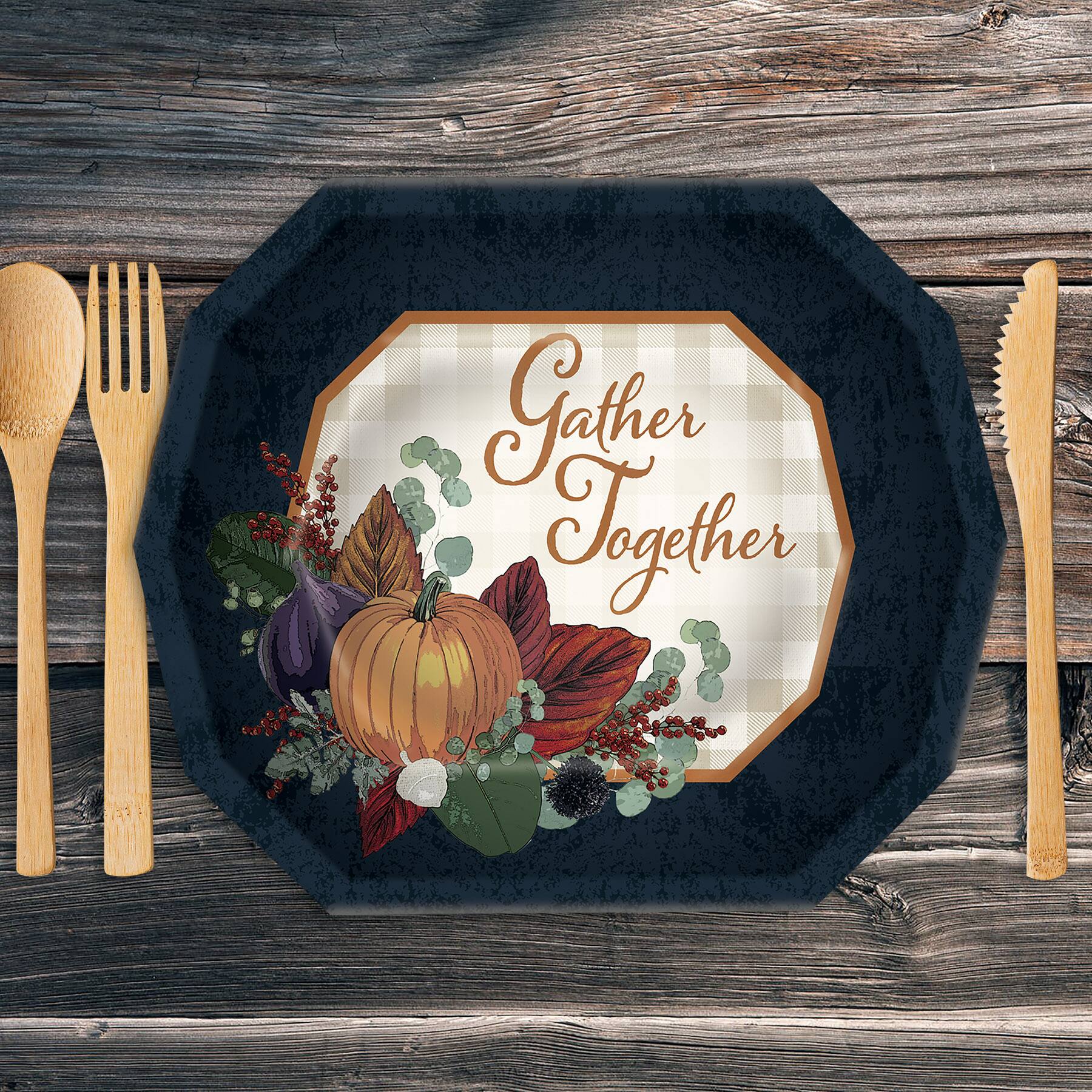 Beistle 6.25" x 7.5" Fall Thanksgiving Dessert Plates, 16ct.