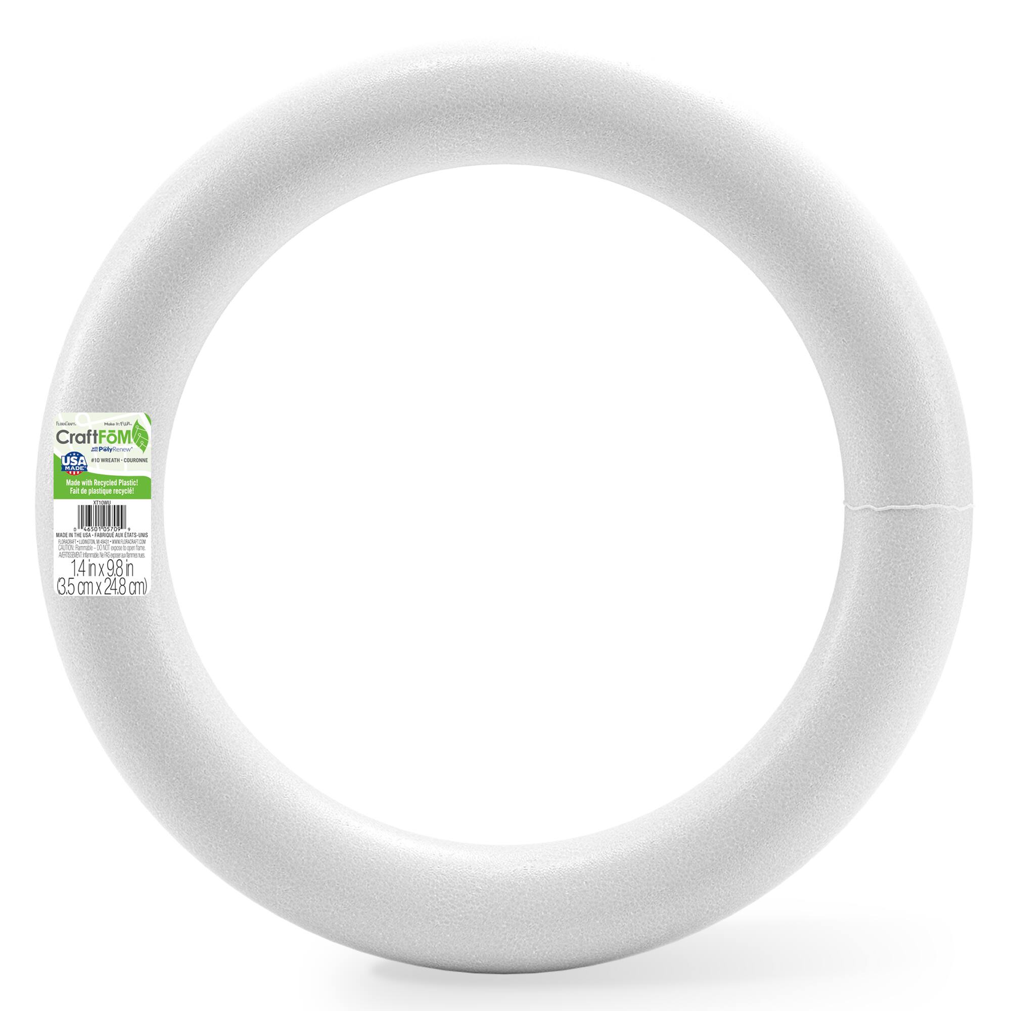 24 Pack: FloraCraft® CraftFōM Extruded Wreath White, 10"