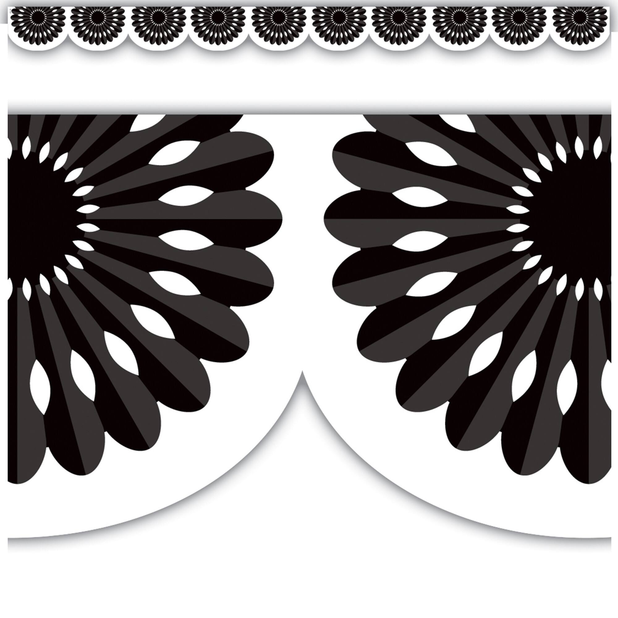 Teacher Created Resources® Black and White Fiesta Die-Cut Border Trim 6 Packs of 12