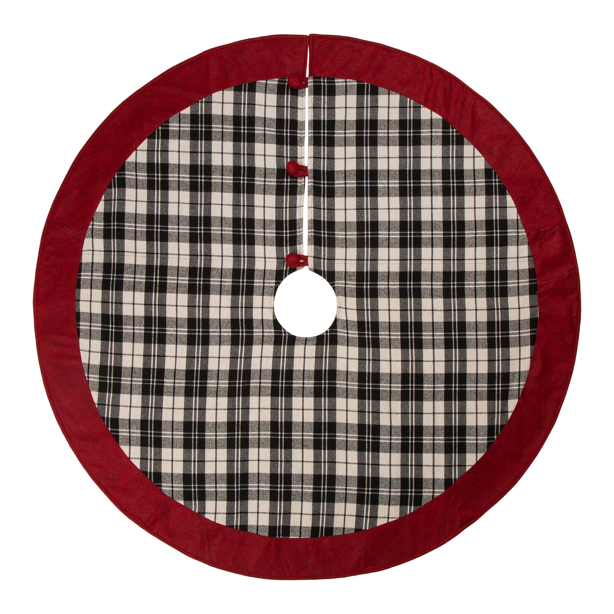 Glitzhome® Black & White Plaid Stockings & Tree Skirt Set