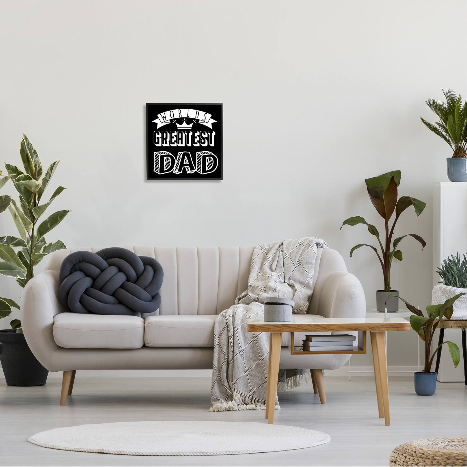 Stupell Industries Worlds Greatest Dad Cool Varied Typography Crown Design Framed Giclee Art