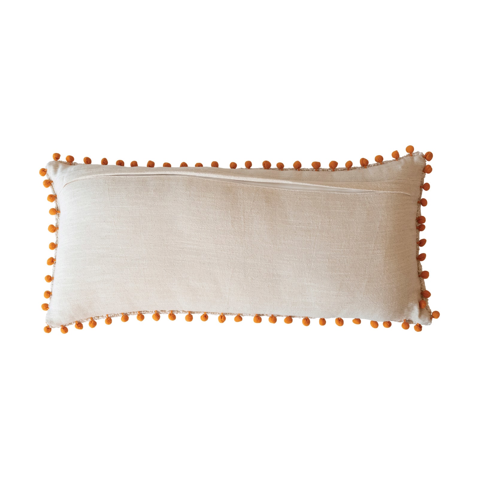 Hello Honey® 28" x 12" Cotton Tufted Sweater Weather Lumbar Pillow with Pom Pom Trim