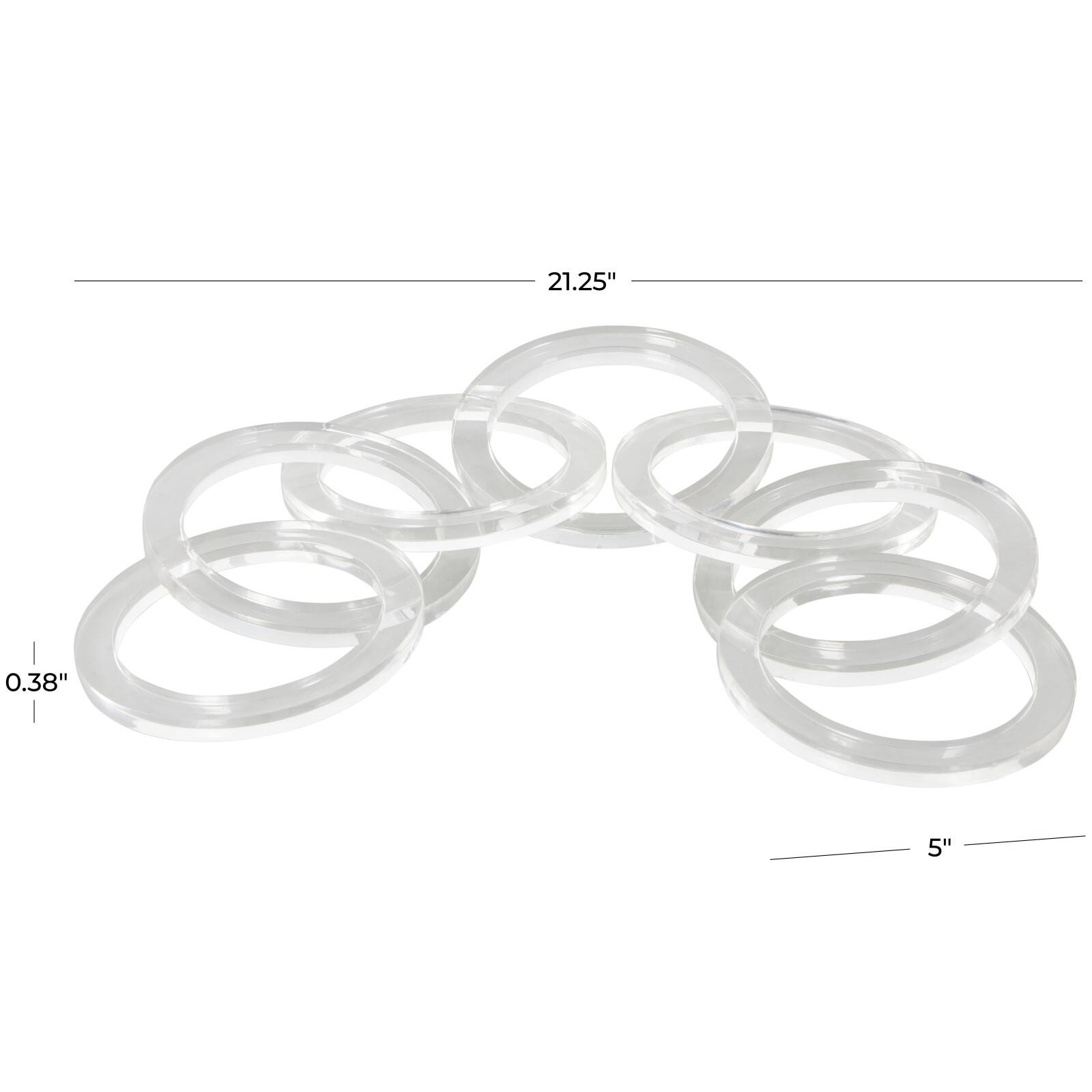 21" Clear Acrylic Plastic Chain Circular Link Sculpture