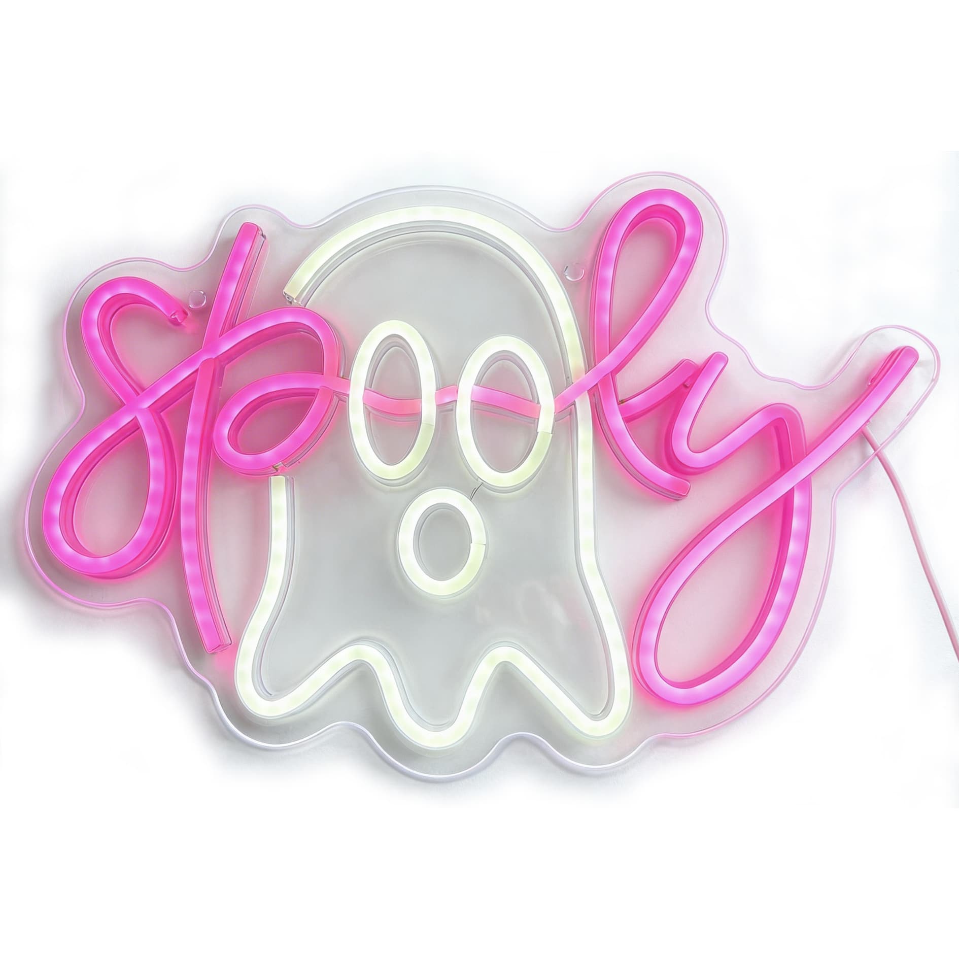 Michaels, 16.25" White & Pink Spooky Ghost USB Neon Sign by Ashland® – Category: Lighted Decor
