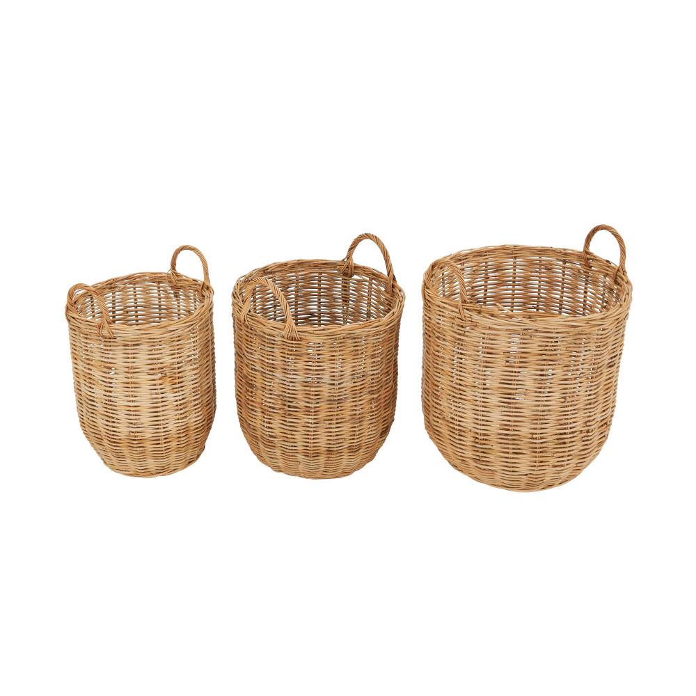 Hello Honey® Natural Woven Rattan Storage Basket Set