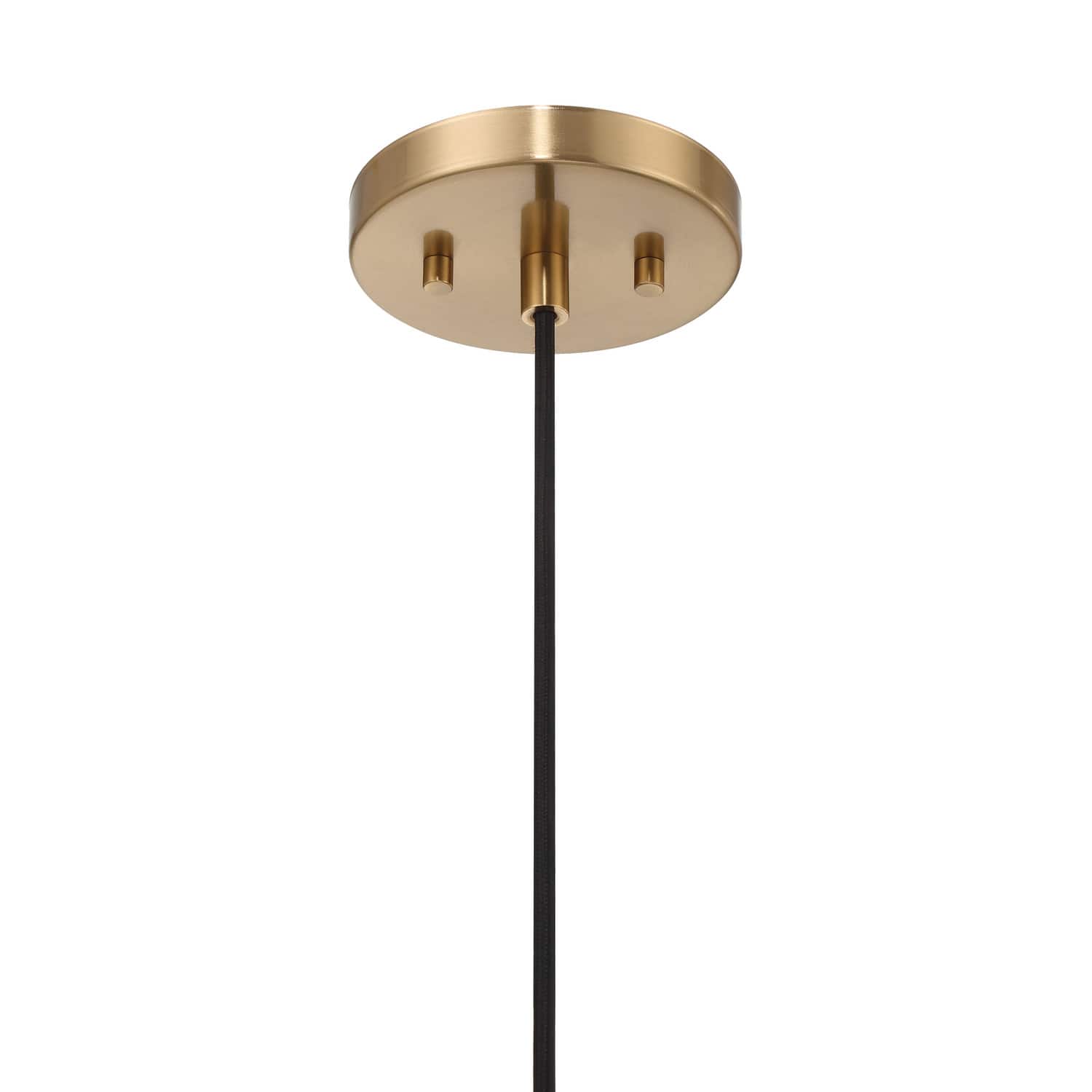 Hello Honey® Axel Brushed Gold Mid-Century Modern Metal & Natural Stained Wood Ceiling Light