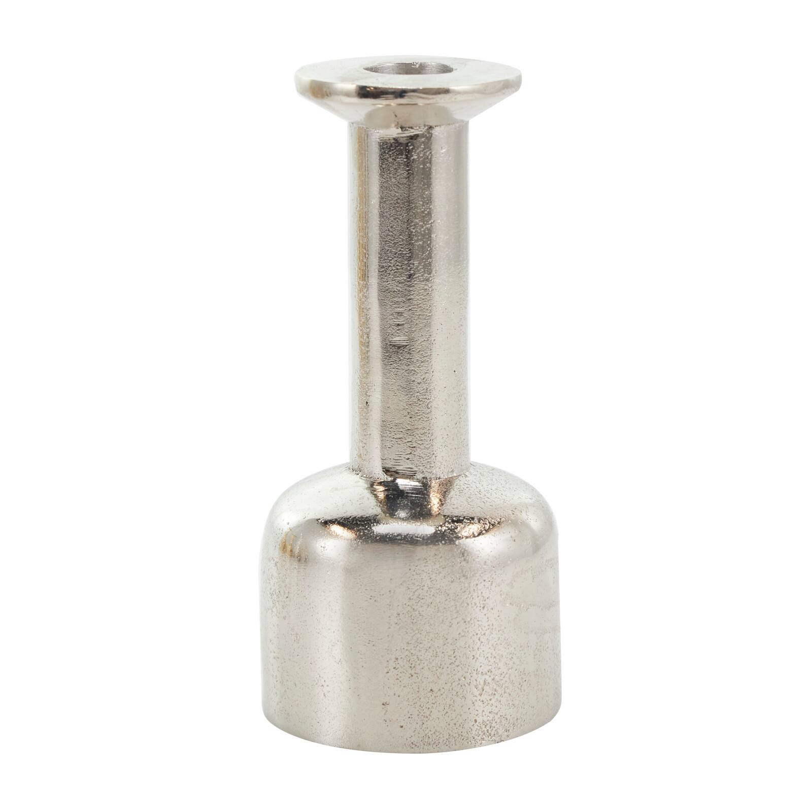 Silver Aluminum Taper Candle Holder with Rounded Bases Set
