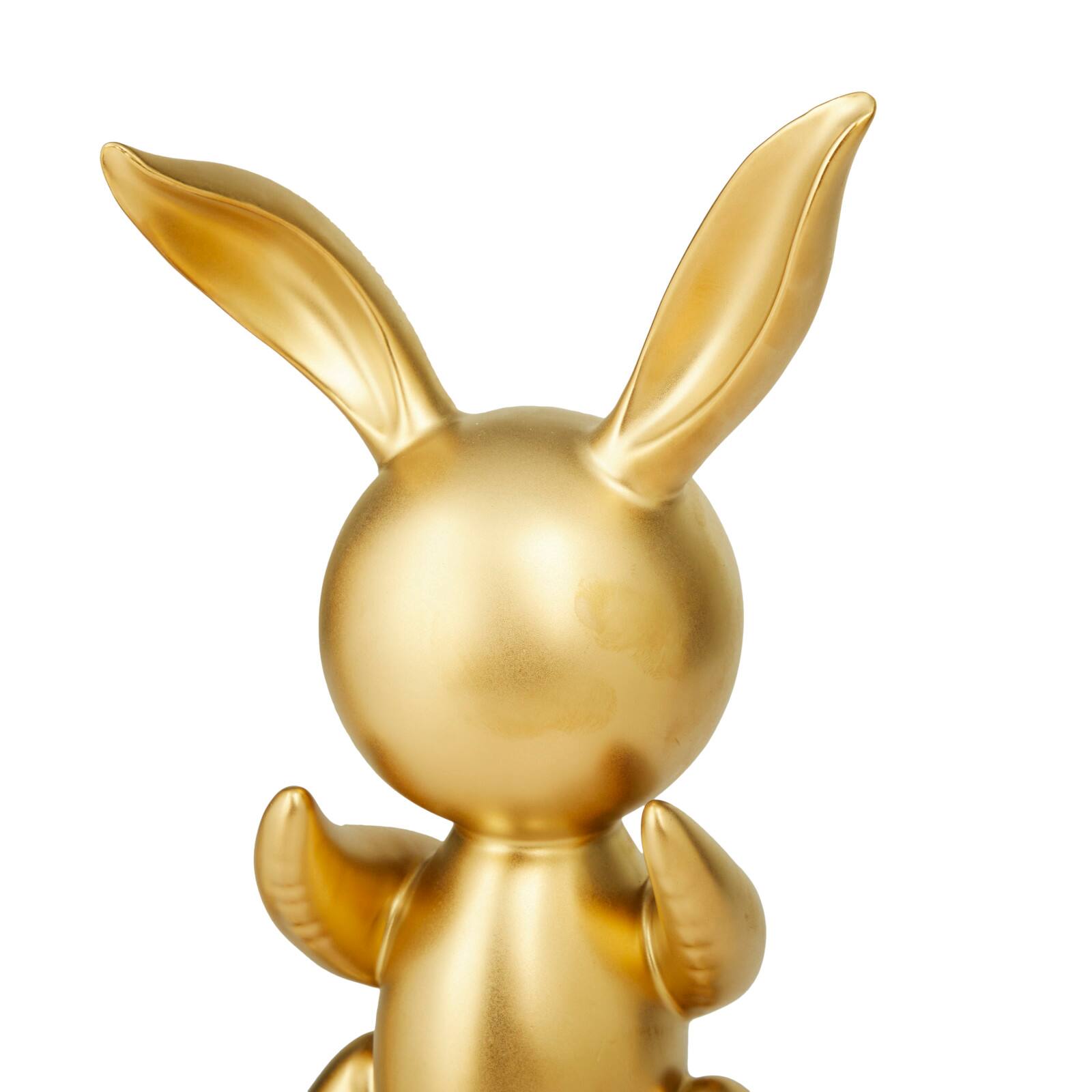 CosmoLiving by Cosmopolitan Set of 2 Gold Porcelain Glam Sculpture, 12" x 7" x 4"