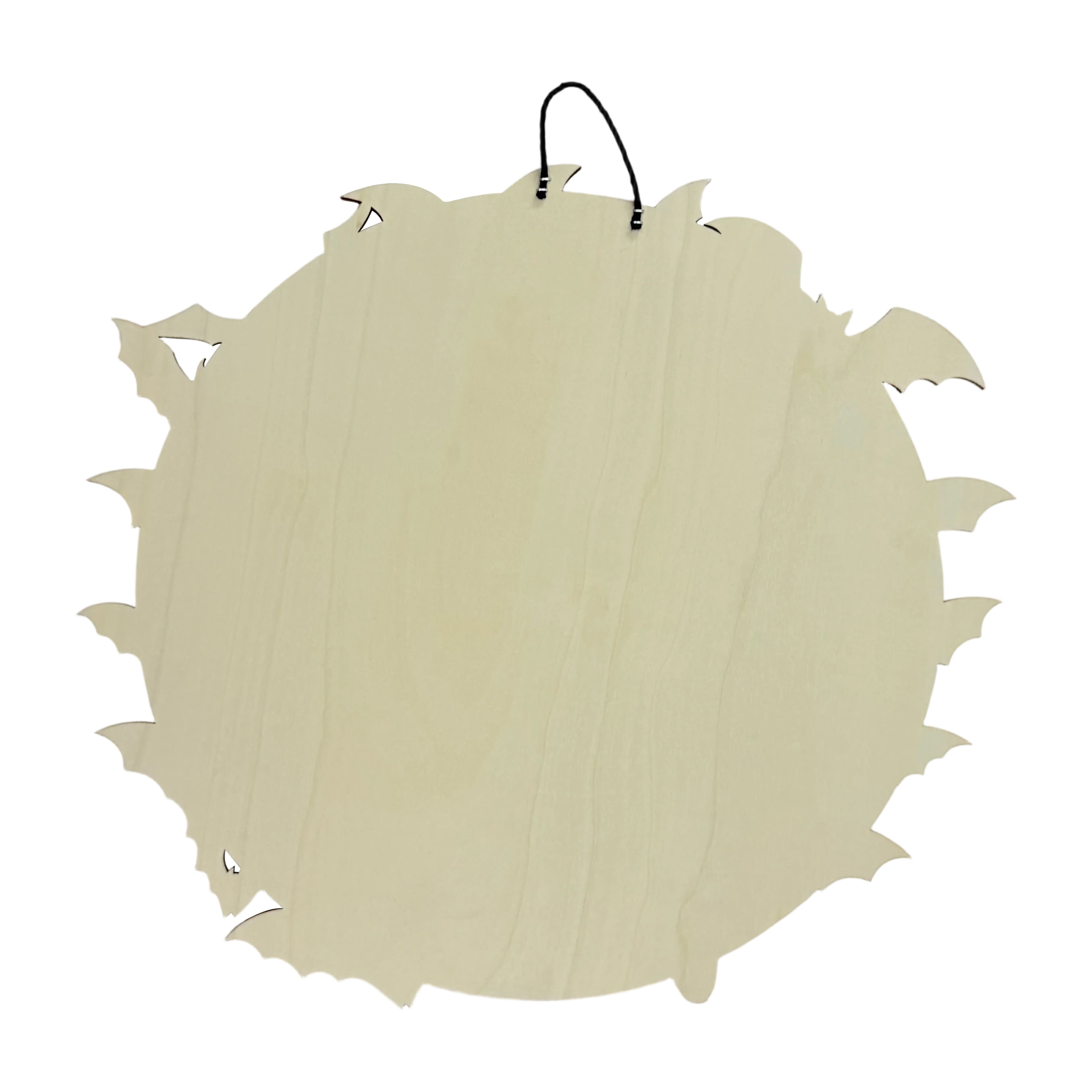 17.25" Bats & Full Moon DIY Round Wood Plaque by Make Market®