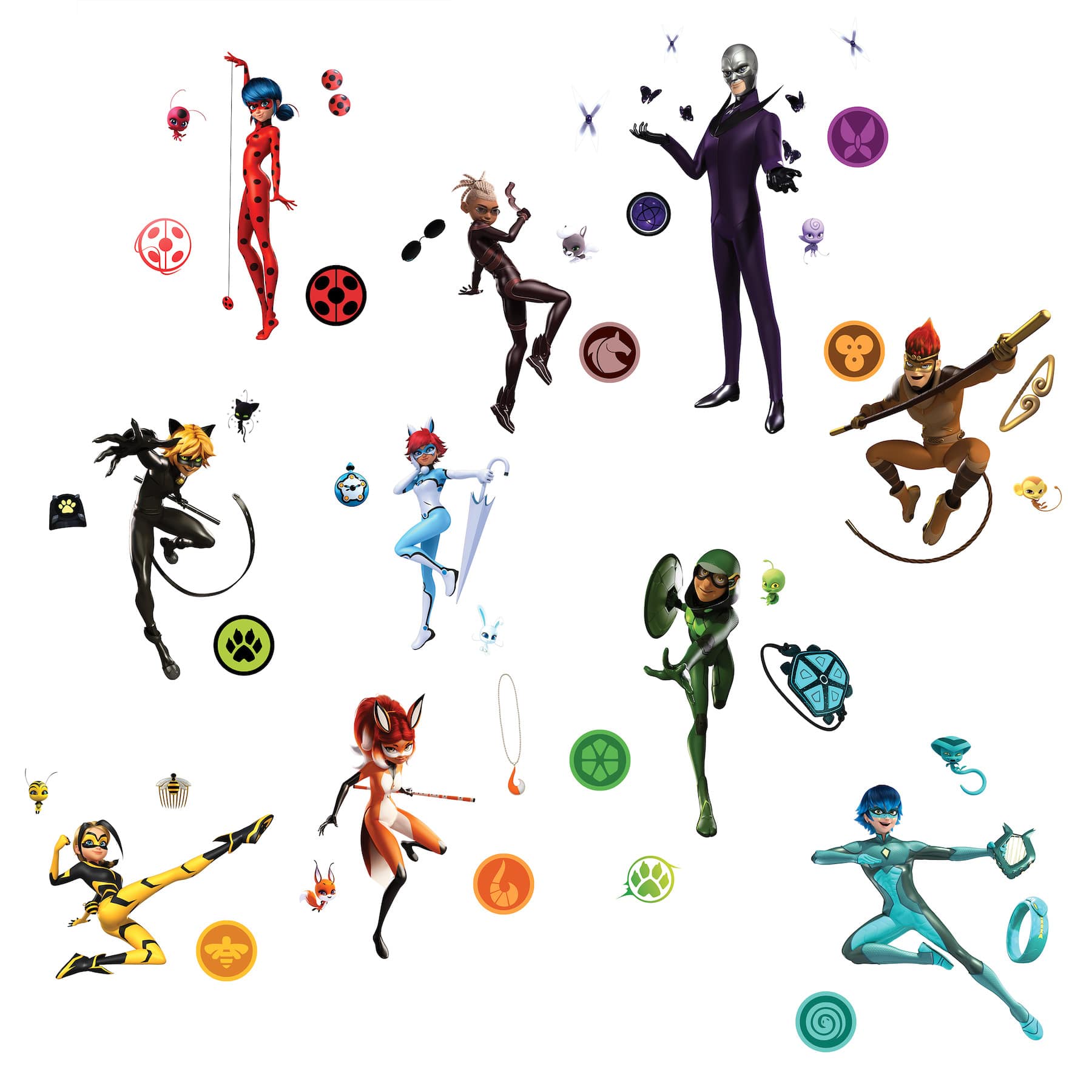 RoomMates Miraculous: Tales Of Ladybug and Cat Noir Peel & Stick Wall Decals