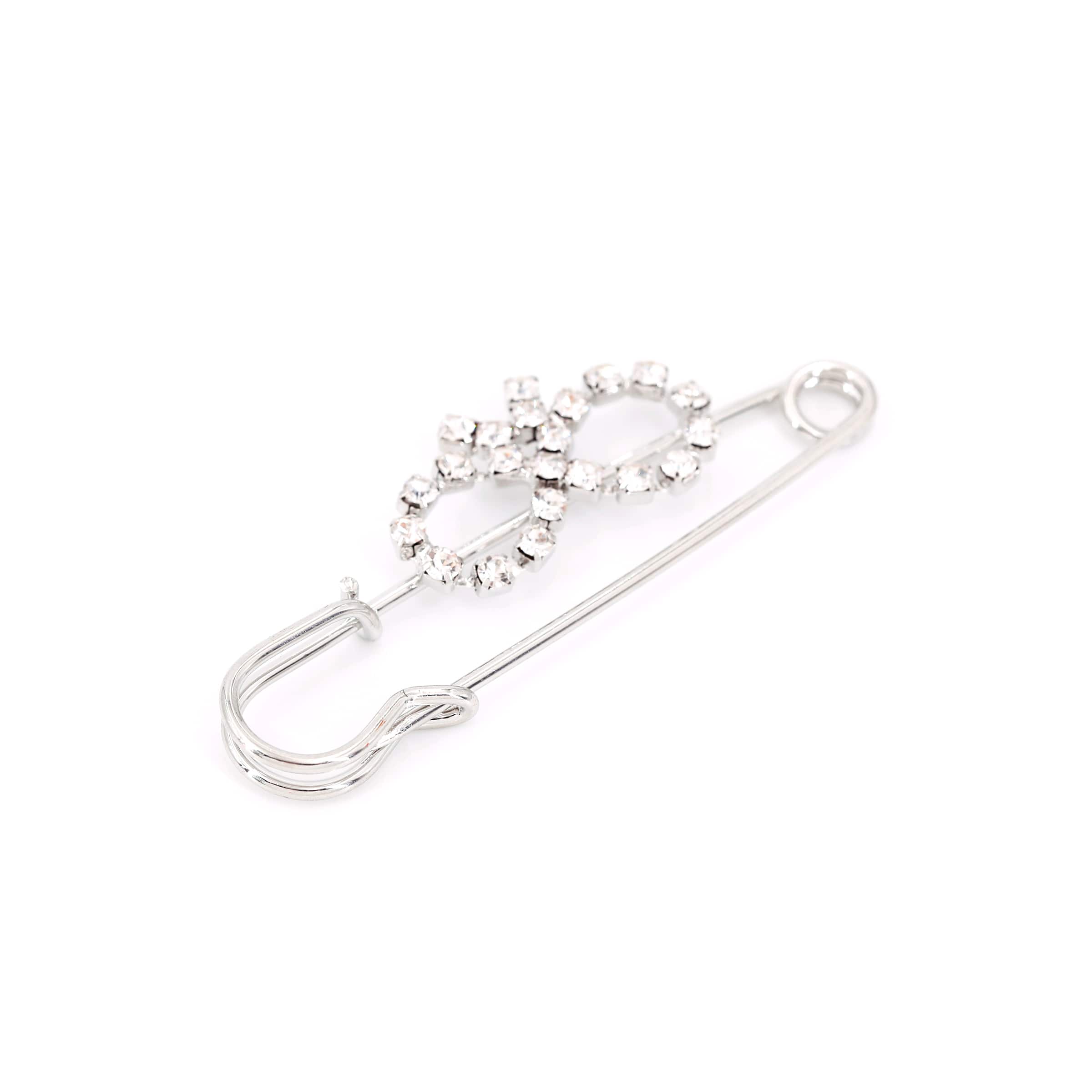 2.5" Rhinestone Bow Safety Pin Charm Connector by Bead Landing™