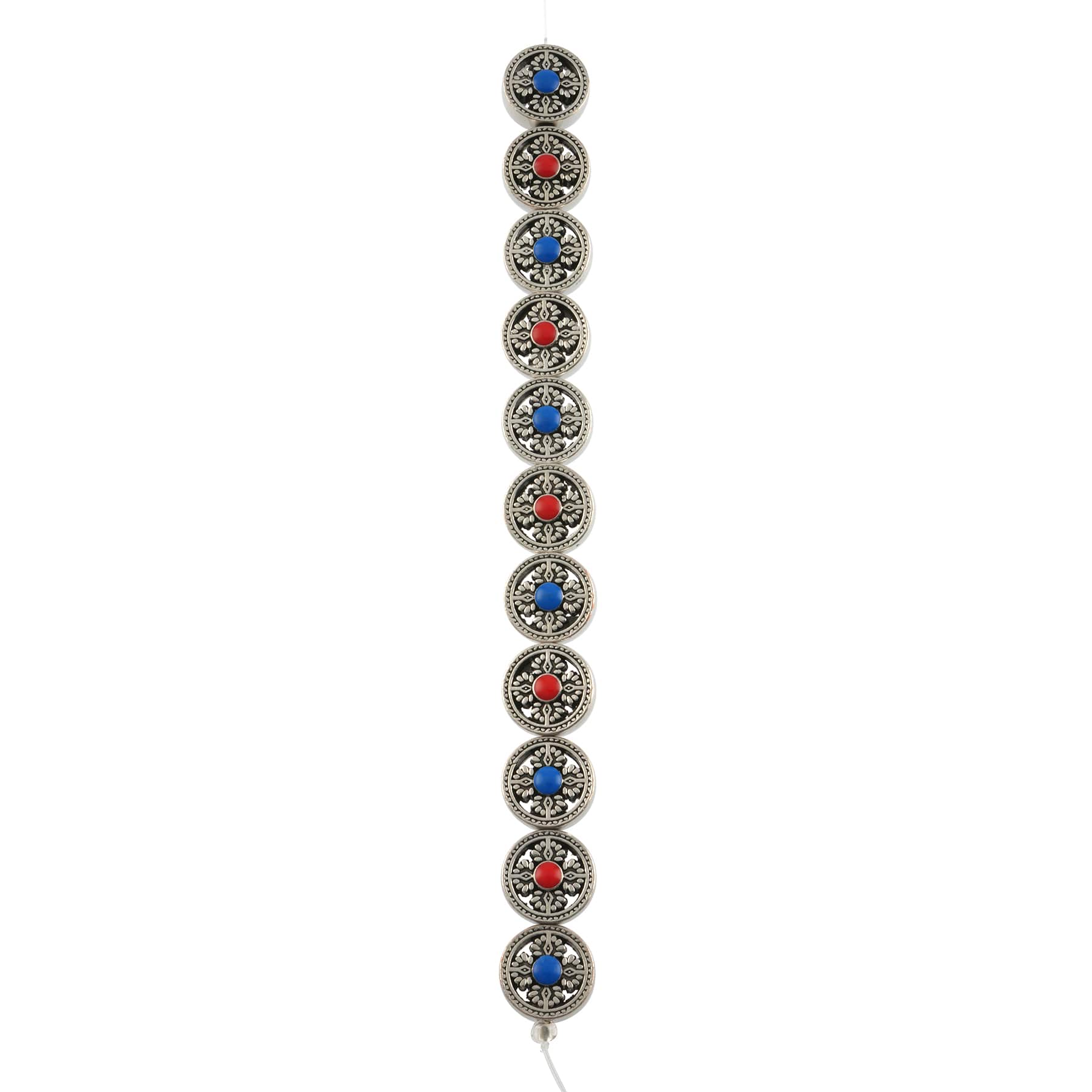 Red & Blue Coin Disc Beads, 17mm by Bead Landing™