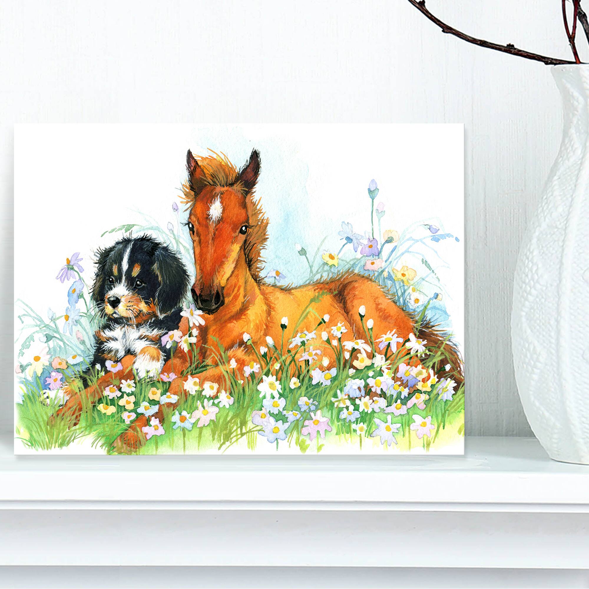 Designart - Relaxing Brown Cute Horse
