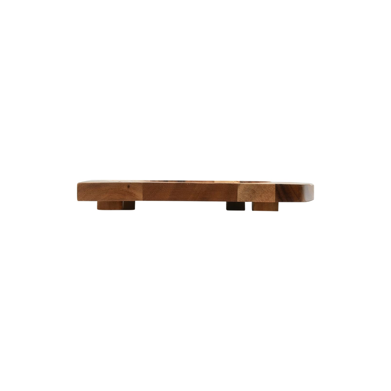 Hello Honey® 24" Natural Footed Wood Serving Tray with Raised Edge