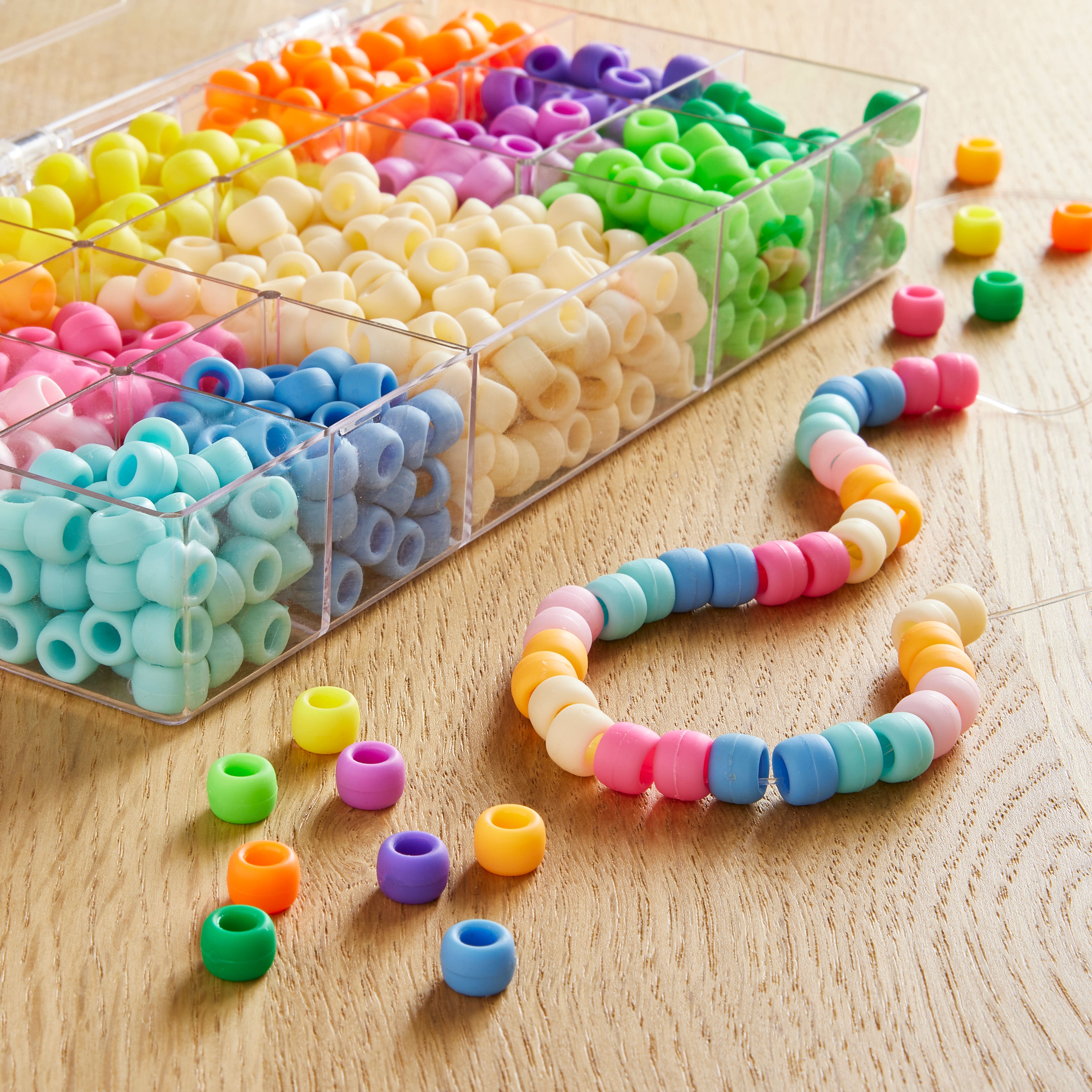 9 Packs: 970 ct. (8,730 total) Multicolor Matte Pony Beads by Creatology™, 6mm x 9mm