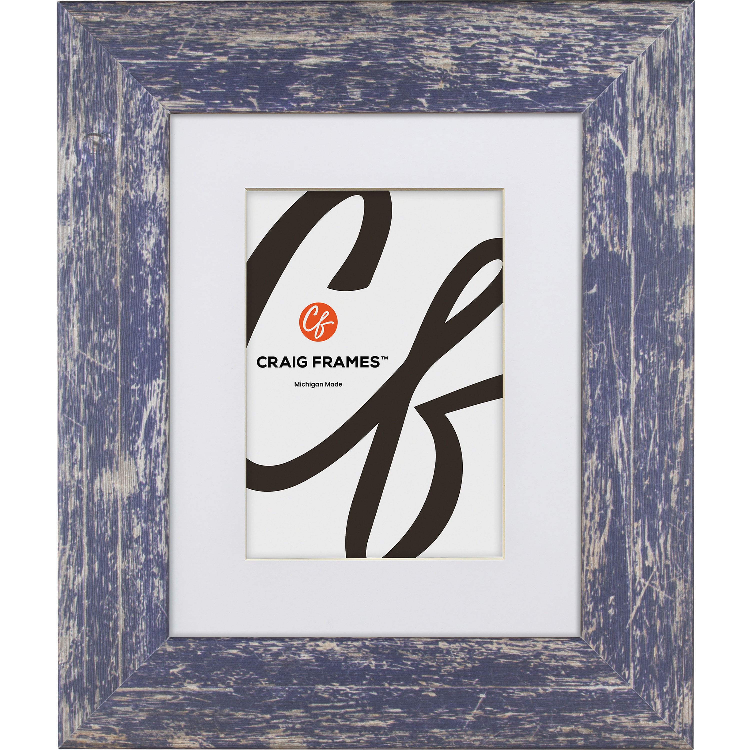 4 Pack Craig Frames American Barn Independence Blue Picture Frame with Mat