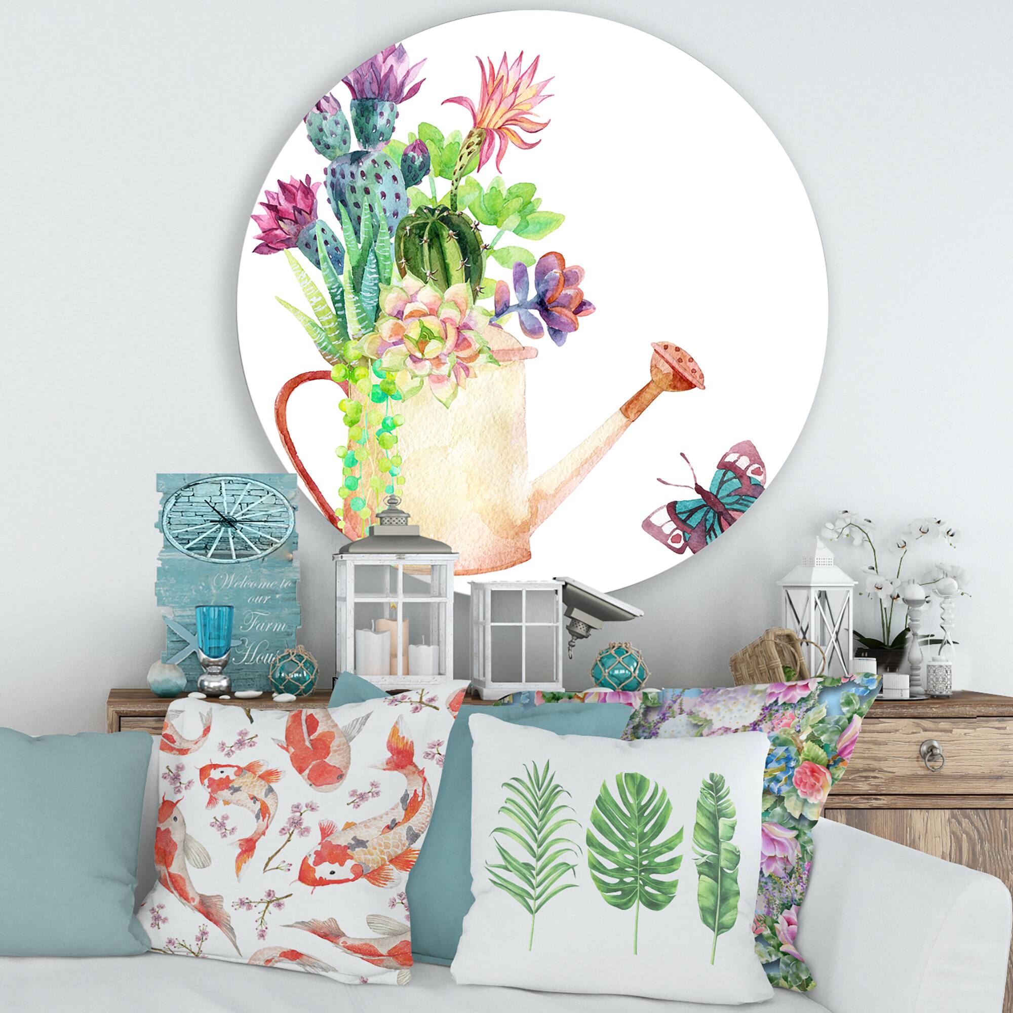 Designart - Succulents In Old Watering Can