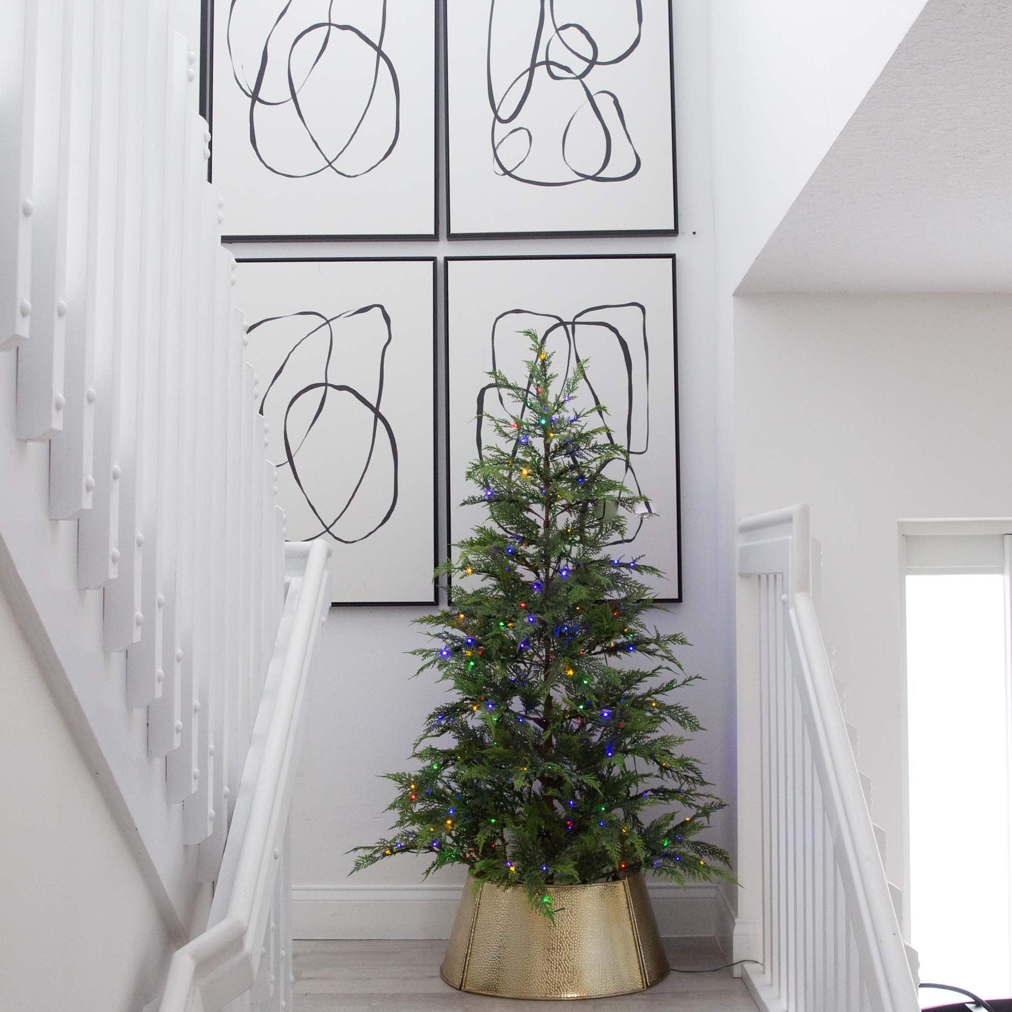 5ft. Pre-Lit Park City Pine Artificial Christmas Tree, Multicolor LED Dewdrop Lights