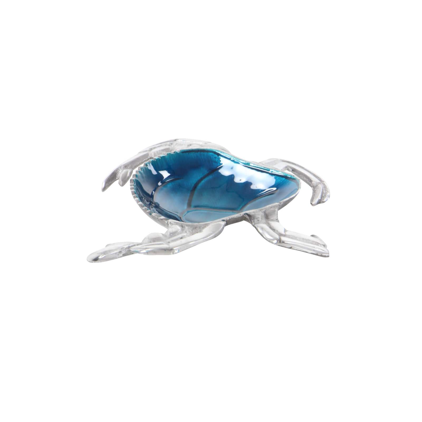 Set of 3 Silver Aluminum Coastal Serving Bowl, 11" x 1"