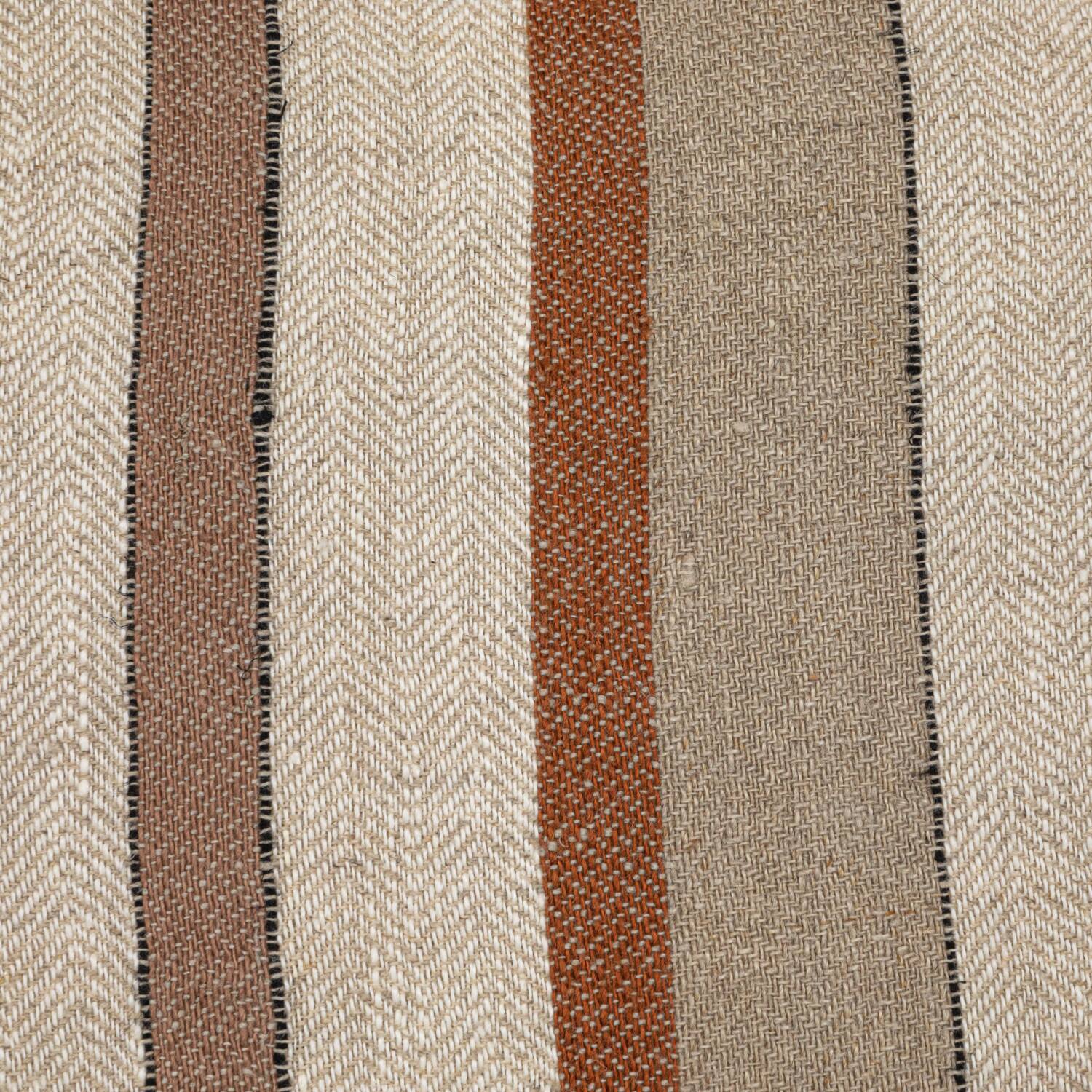 Hello Honey® 20" Cream & Brown Striped Woven Linen Fringed Pillow