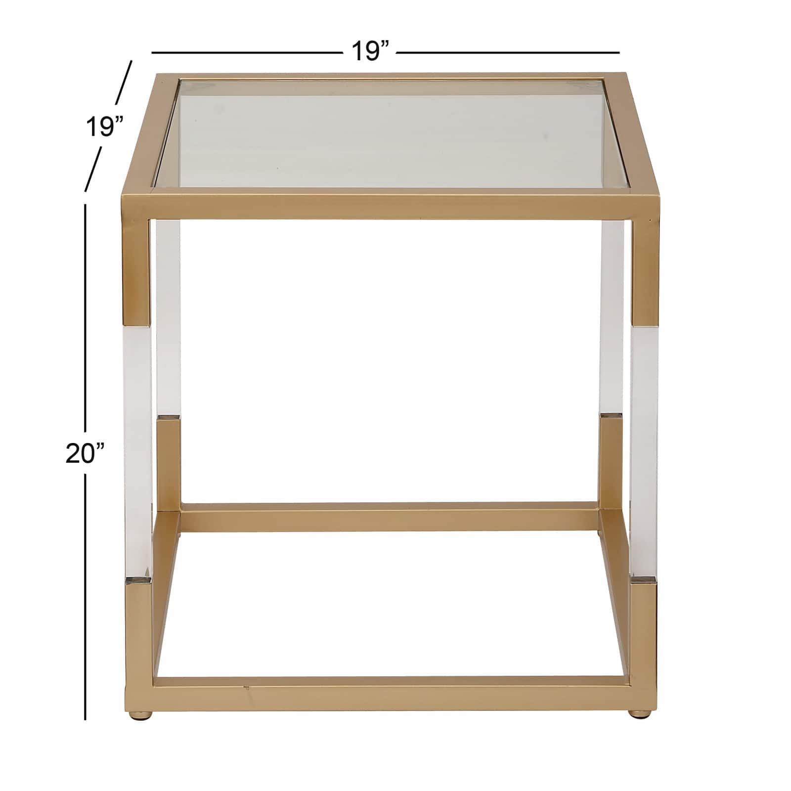 20" Gold Modern Acrylic Accent Table