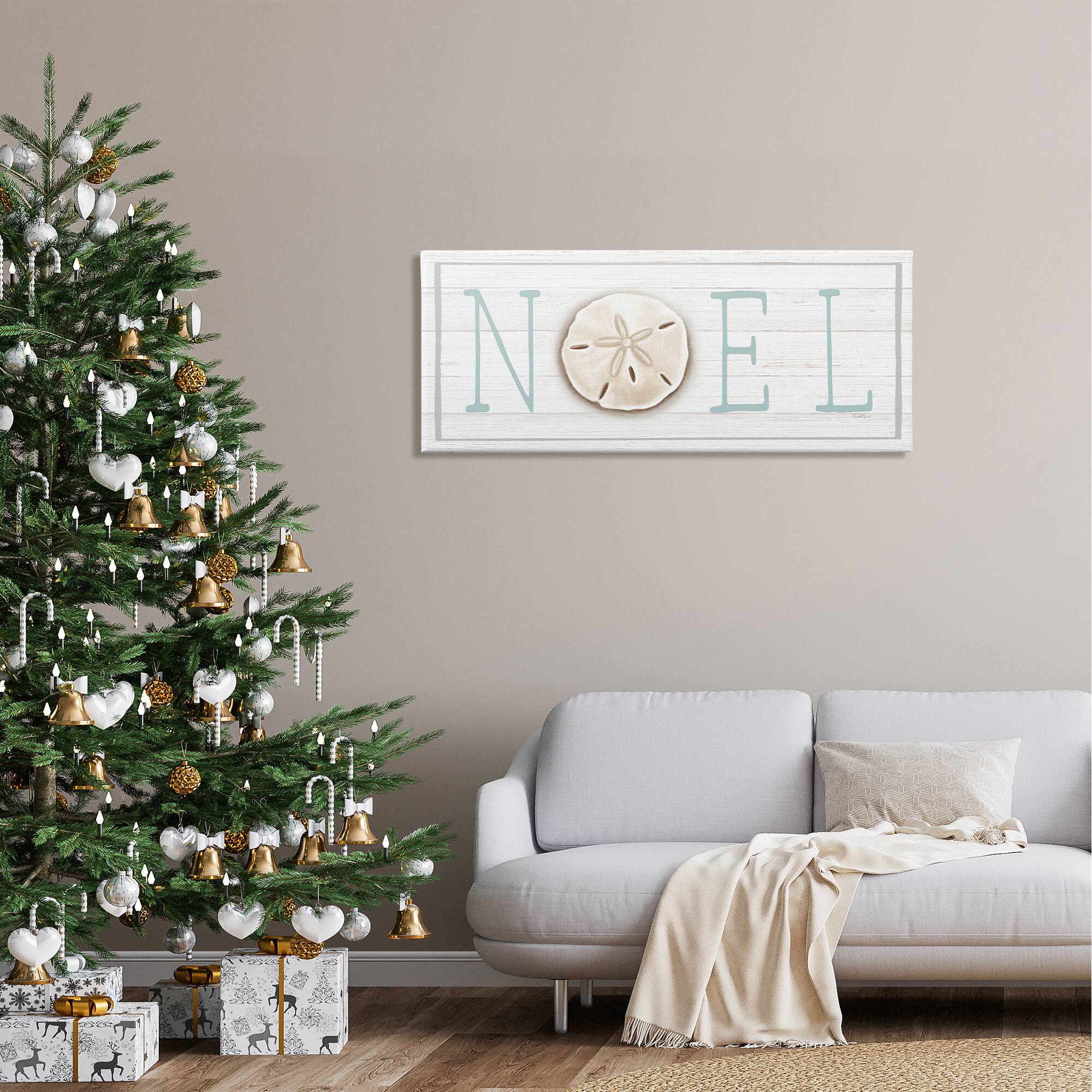 Stupell Industries Noel Holiday Sand Dollar Sign Canvas Wall Art