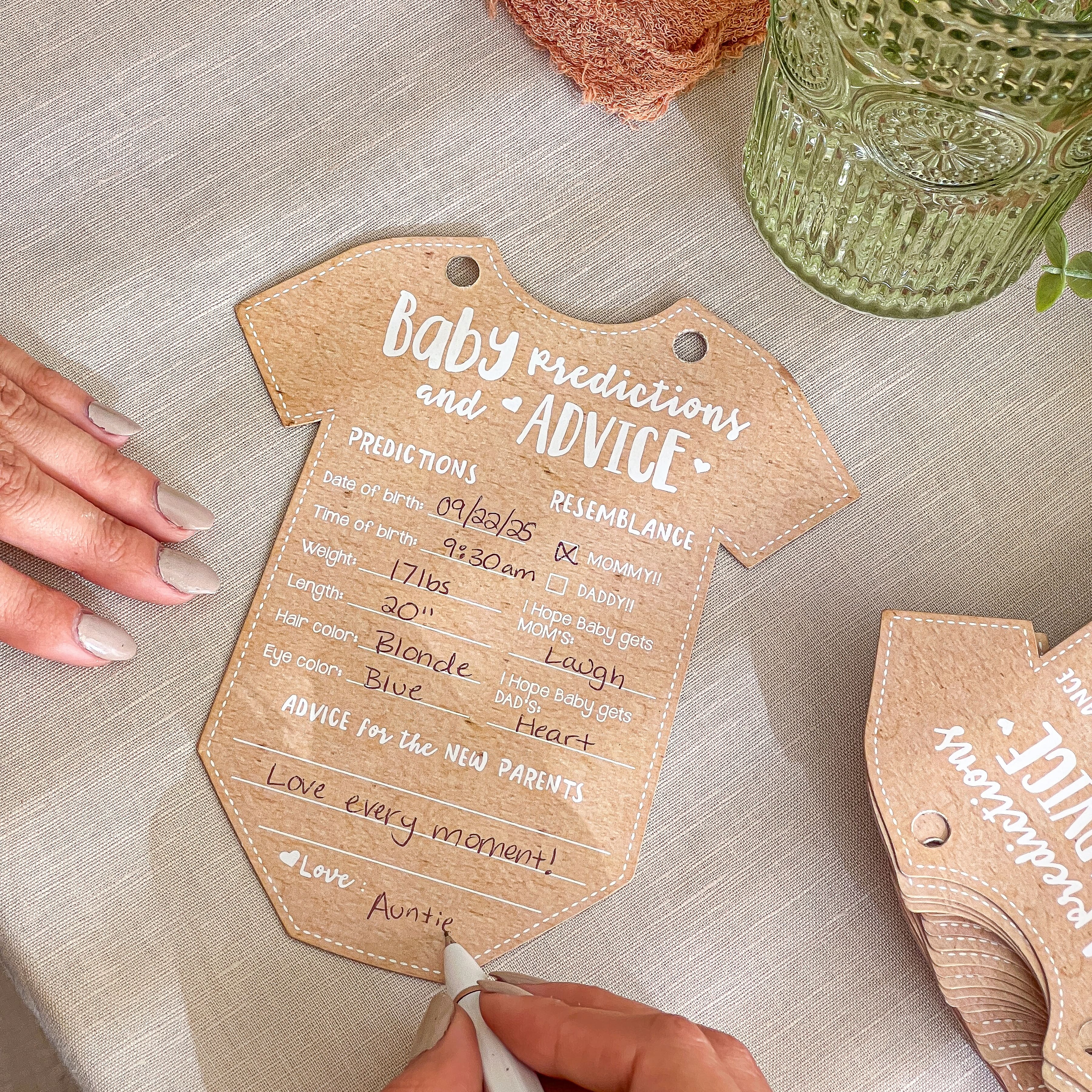 Kate Aspen® Kraft Onesie Shape Baby Shower Prediction Advice Card Keepsake Book Set