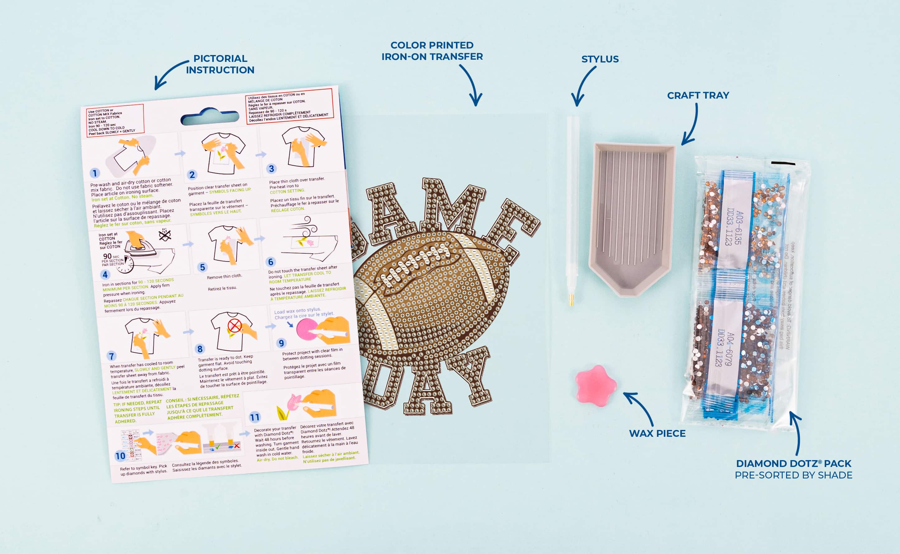 Diamond Dotz® Gameday Football Iron-On 'n' Dot Kit