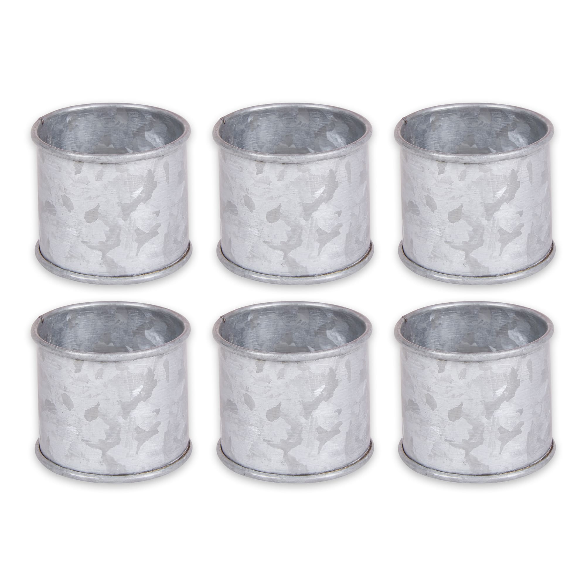 DII® Galvanized Band Napkin Rings, 6ct.