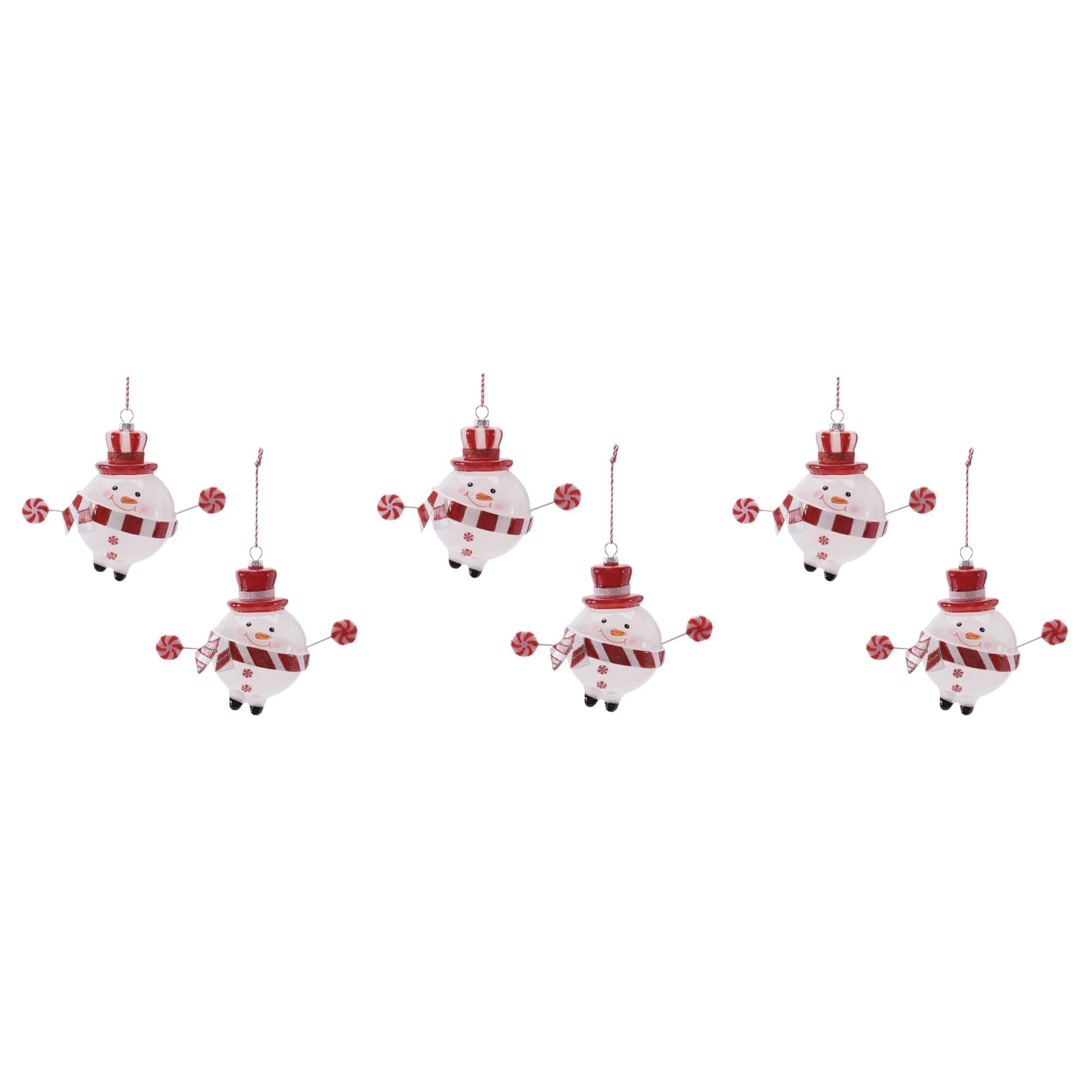 Melrose 5" Snowman with Candy Ornaments, 6ct.