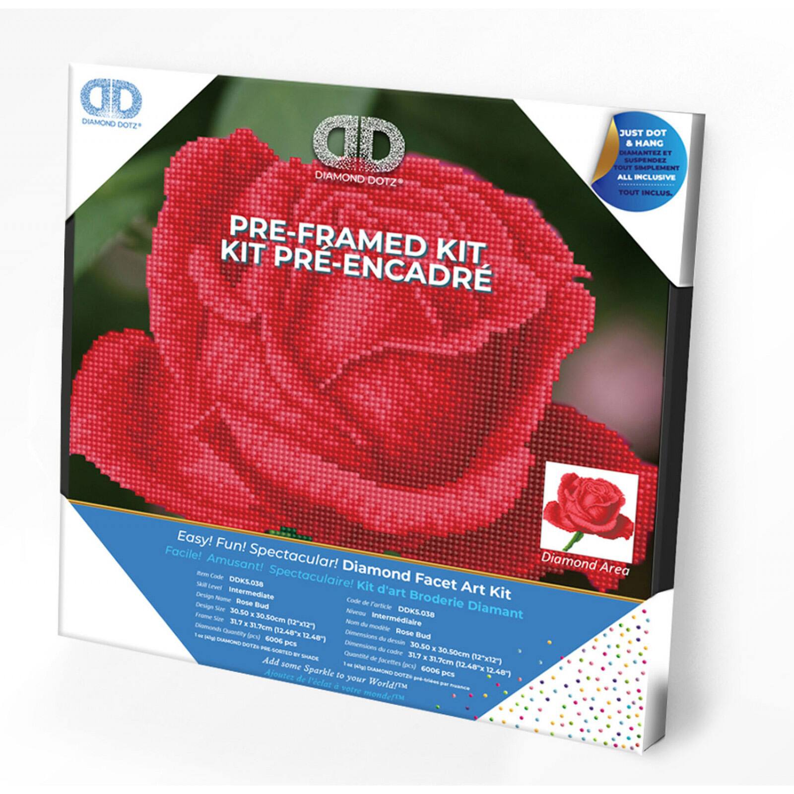 Diamond Dotz® Intermediate Rose Bud with Frame Diamond Painting Kit