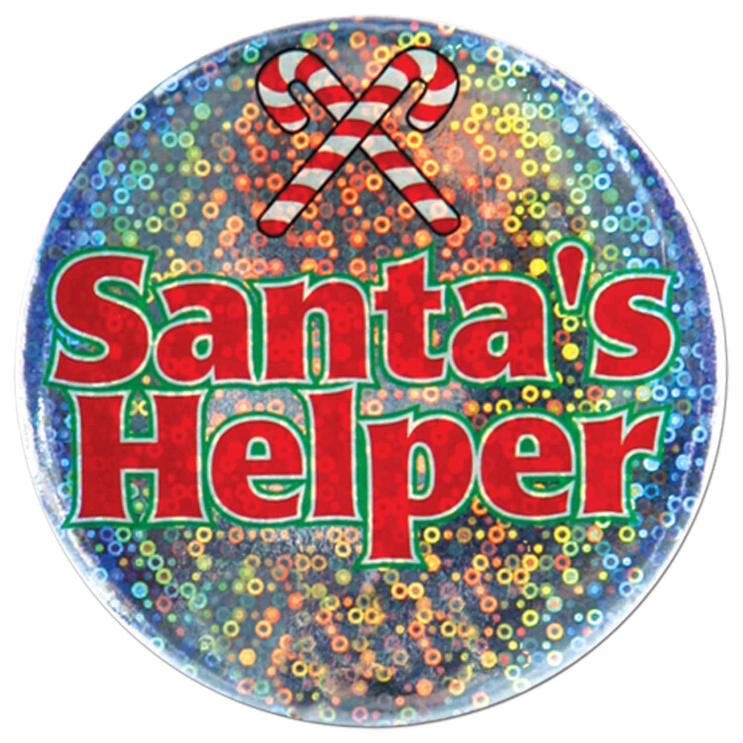 Beistle 3.5" Santa's Helper Buttons, 4ct.