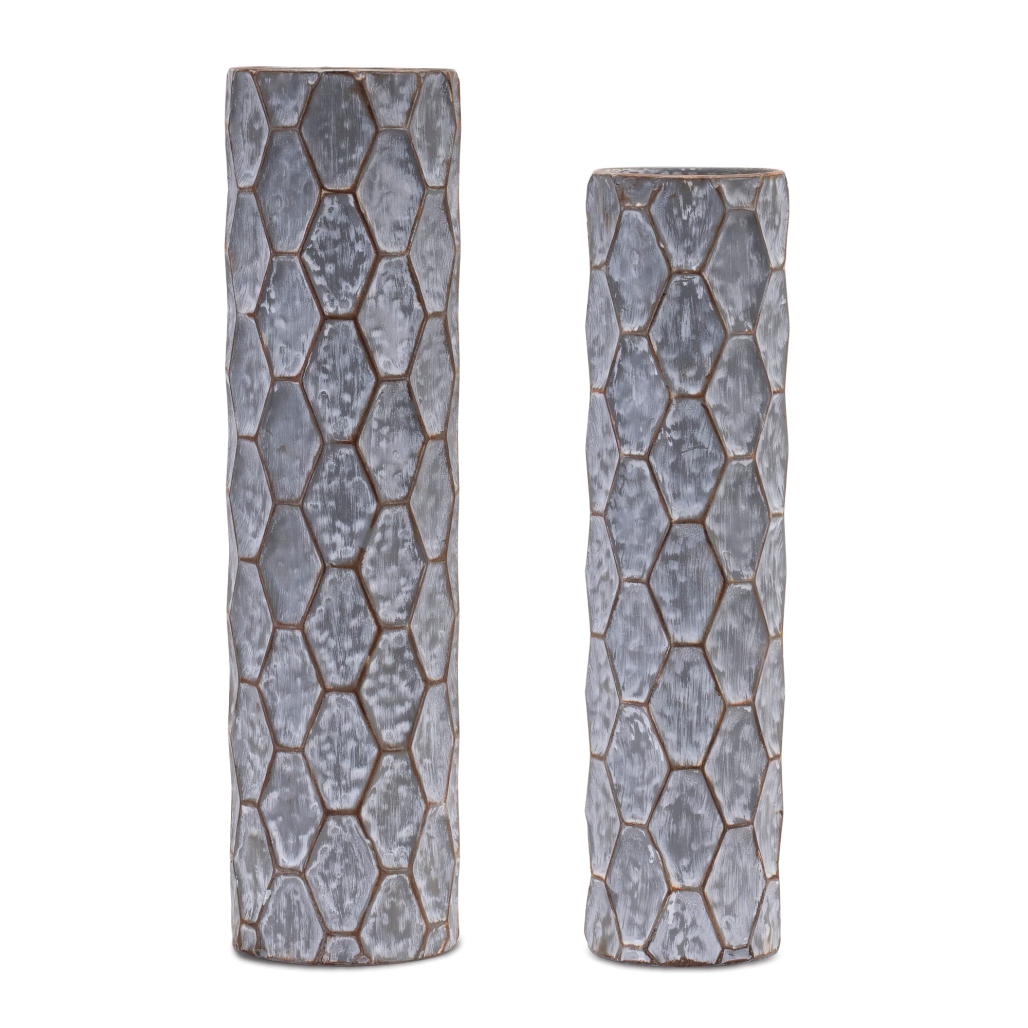 Honeycomb Metal Taper Candle Holder Set