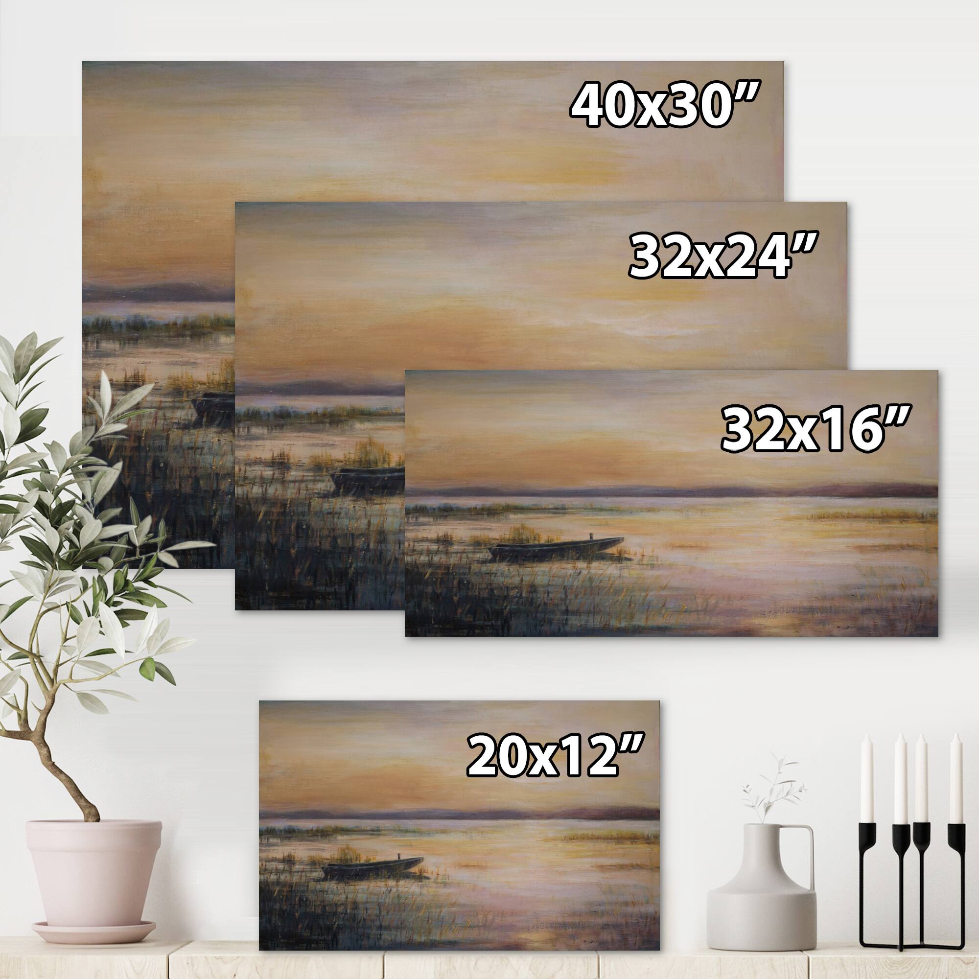 Designart - Pastel Sunset Over The Lake