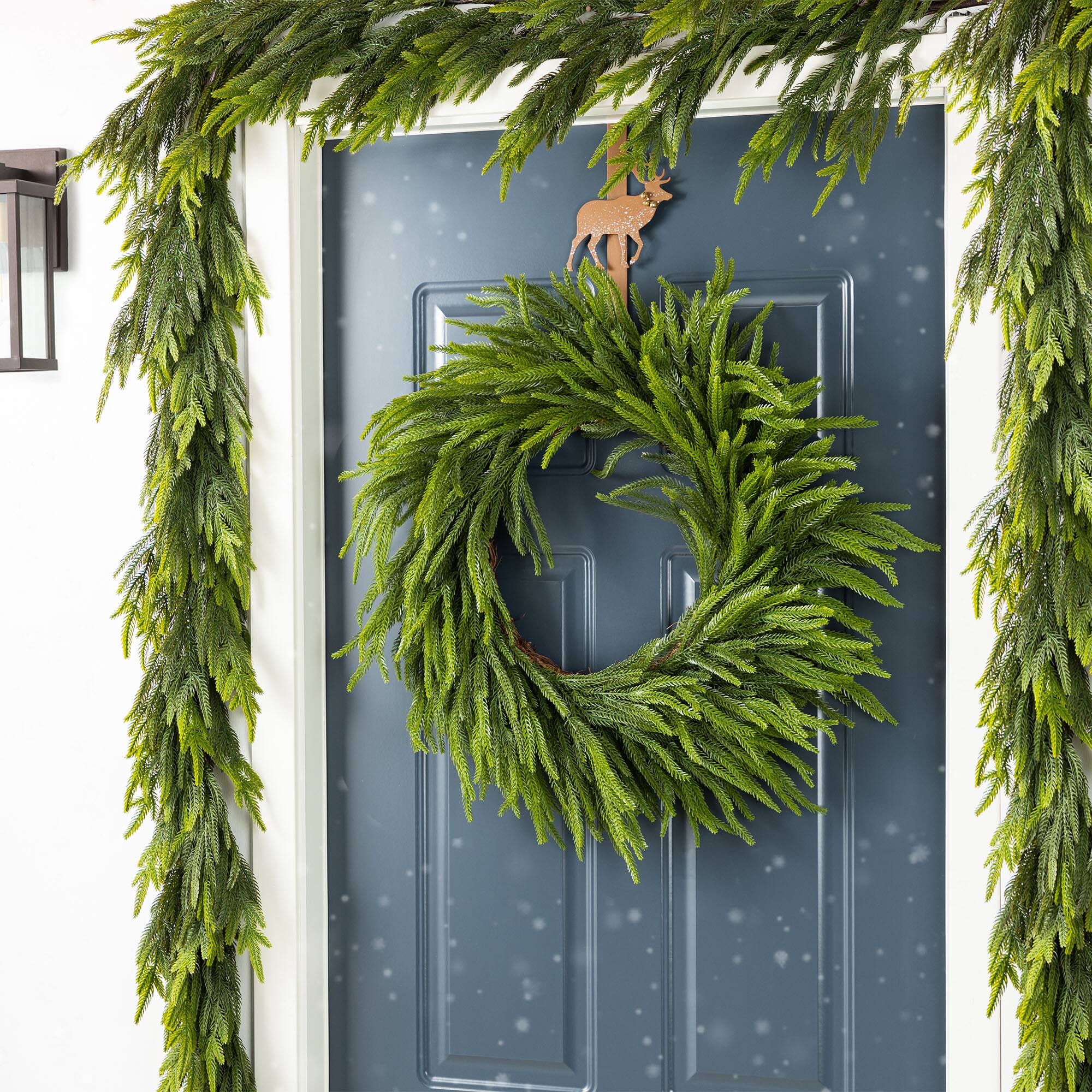 Glitzhome® 28"D Christmas Greenery PE Wreath