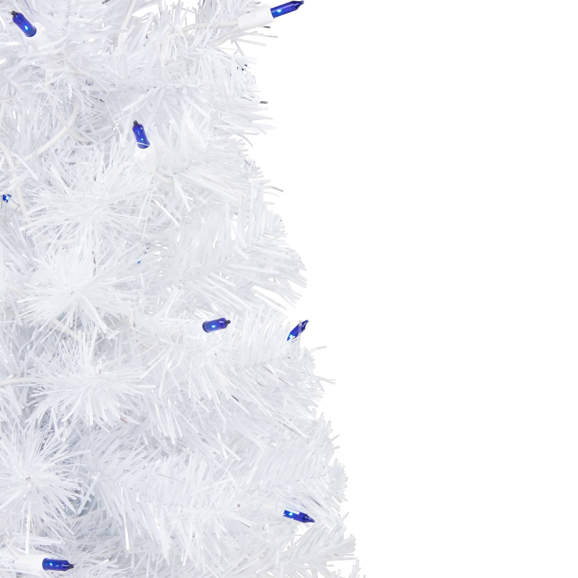 2ft. Pre-Lit White Iridescent Pine Artificial Christmas Tree, Blue Lights