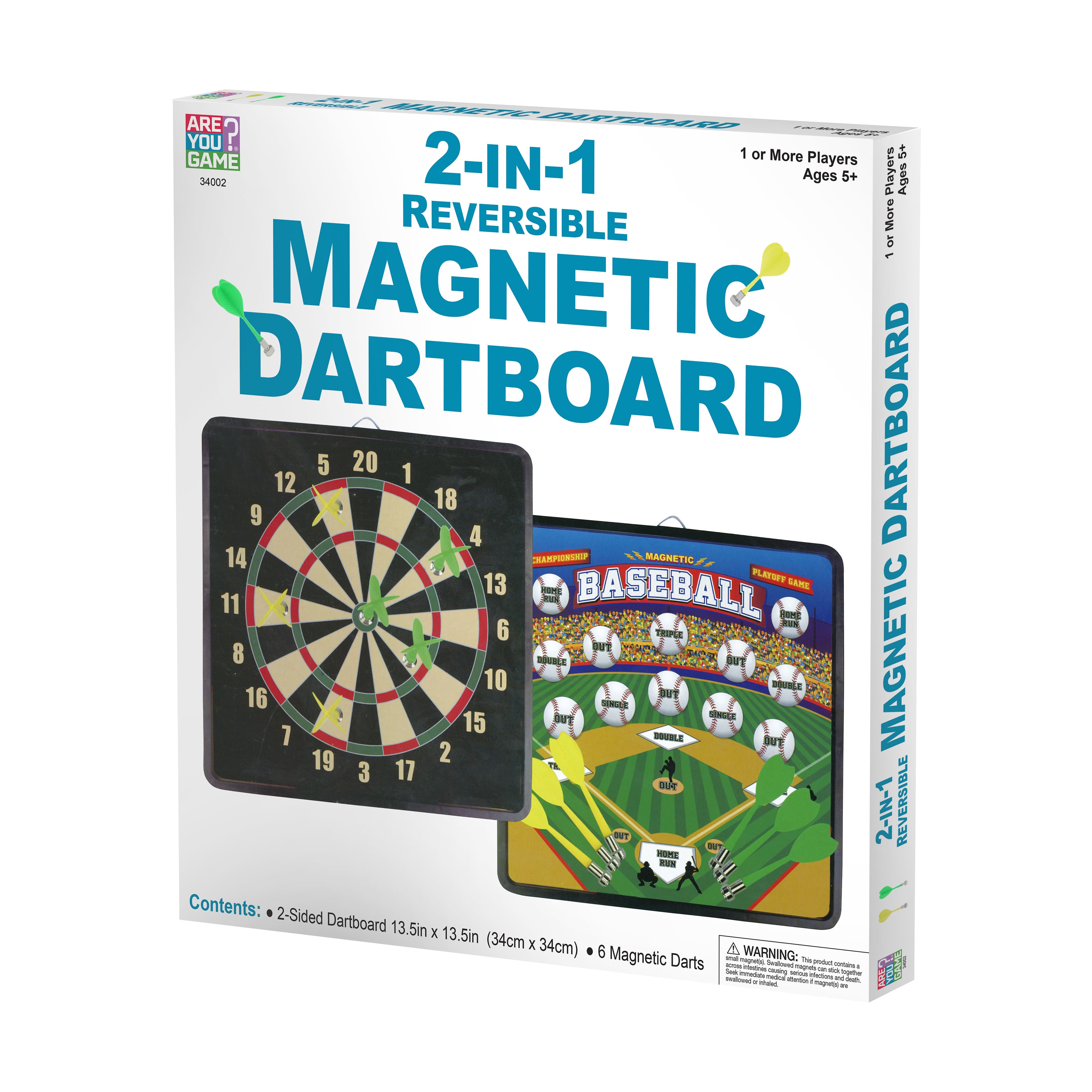 2-in-1 Reversible Magnetic Dartboard