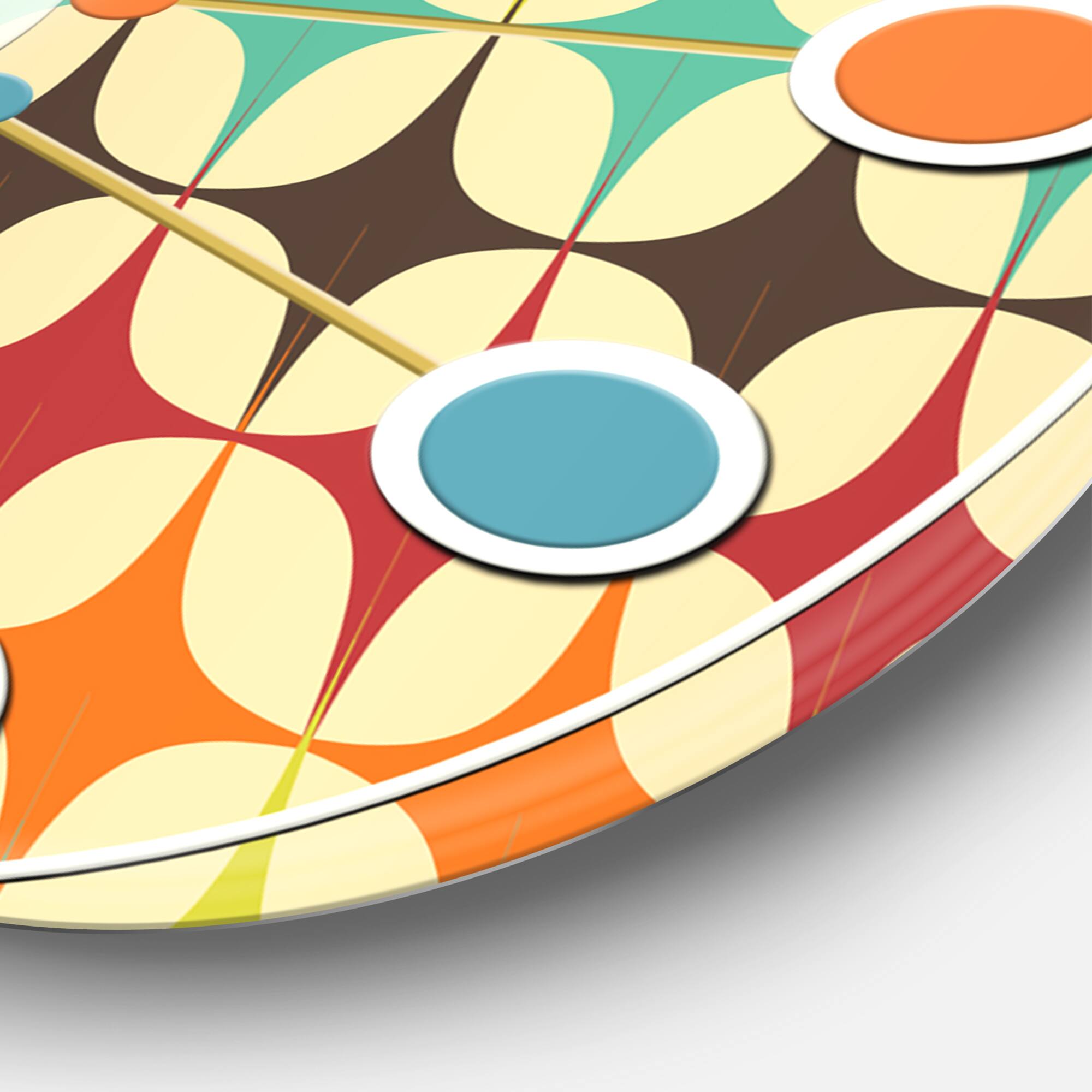Designart 'Abstract Retro Geometric Pattern V Mid-Century Modern Wall Clock