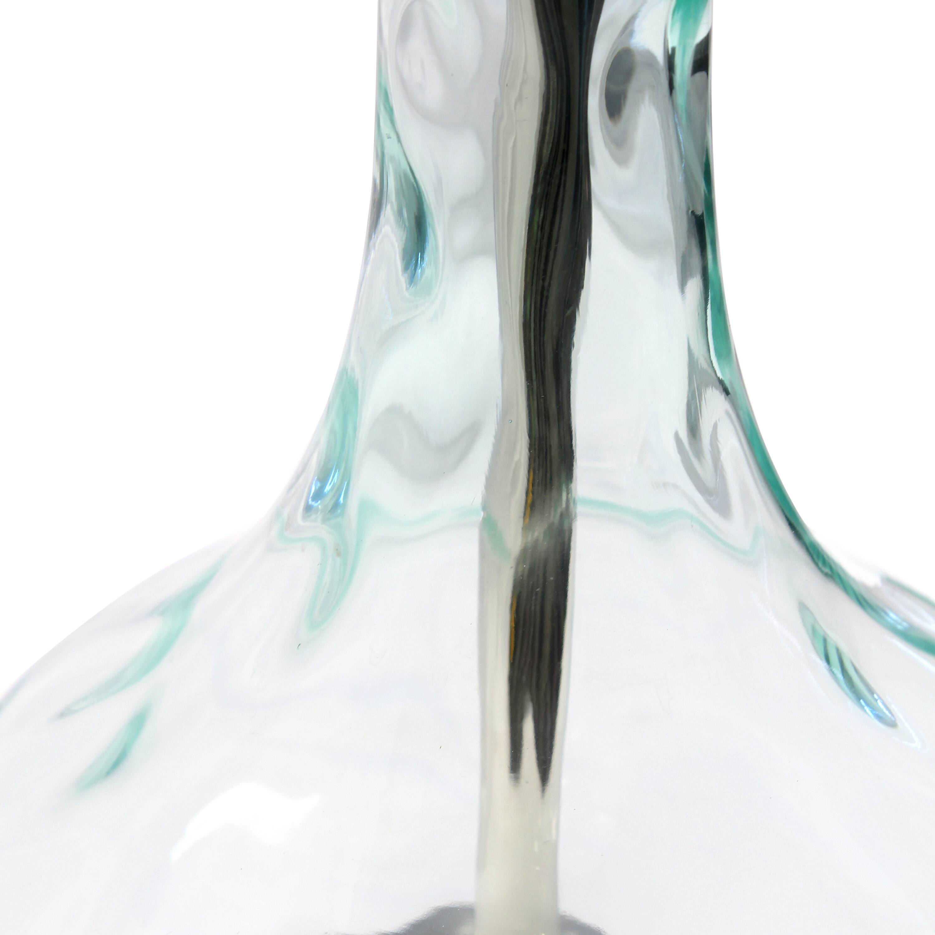 JAC Styles 23.25" Teal Sophia Rippled Glass Table Lamp