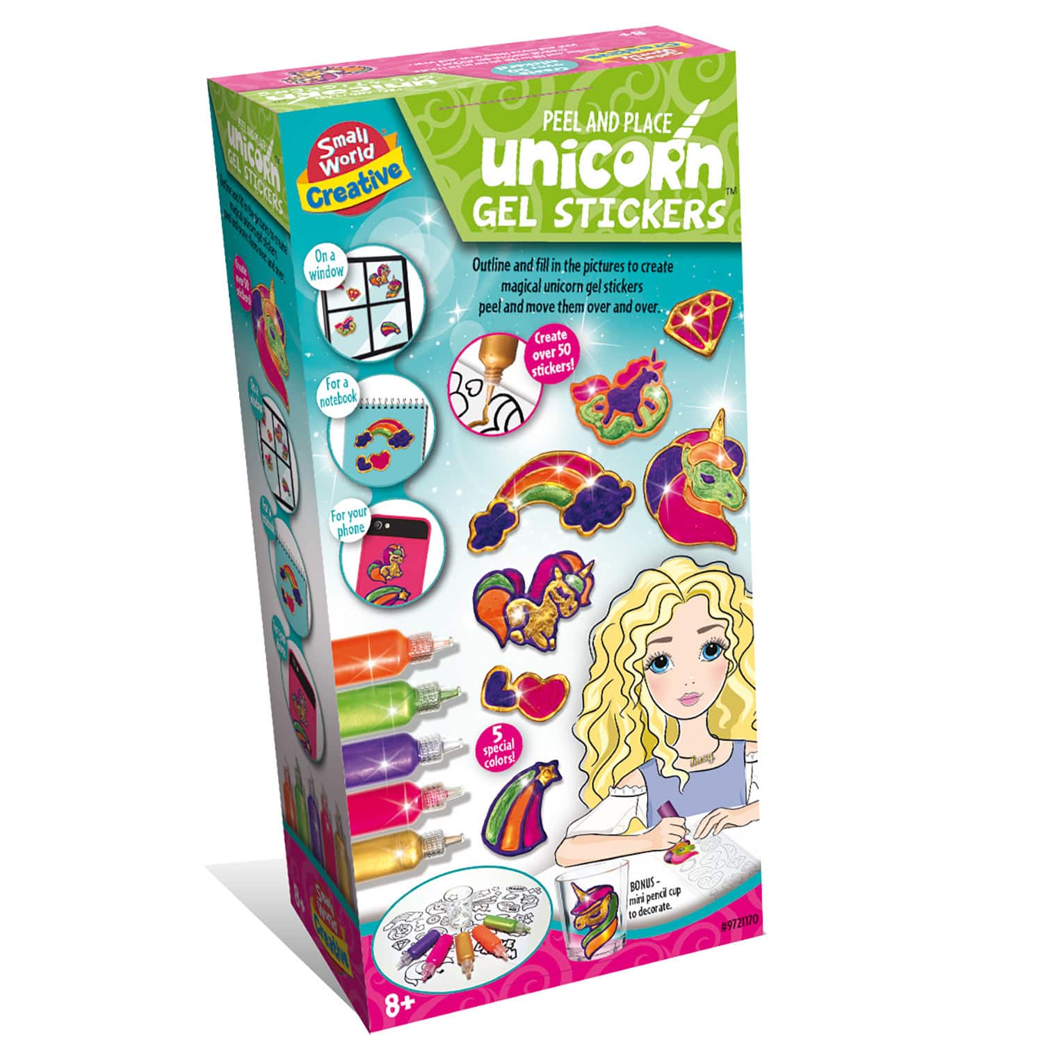 Small World Toys Peel & Place Unicorn Gel Stickers Kit