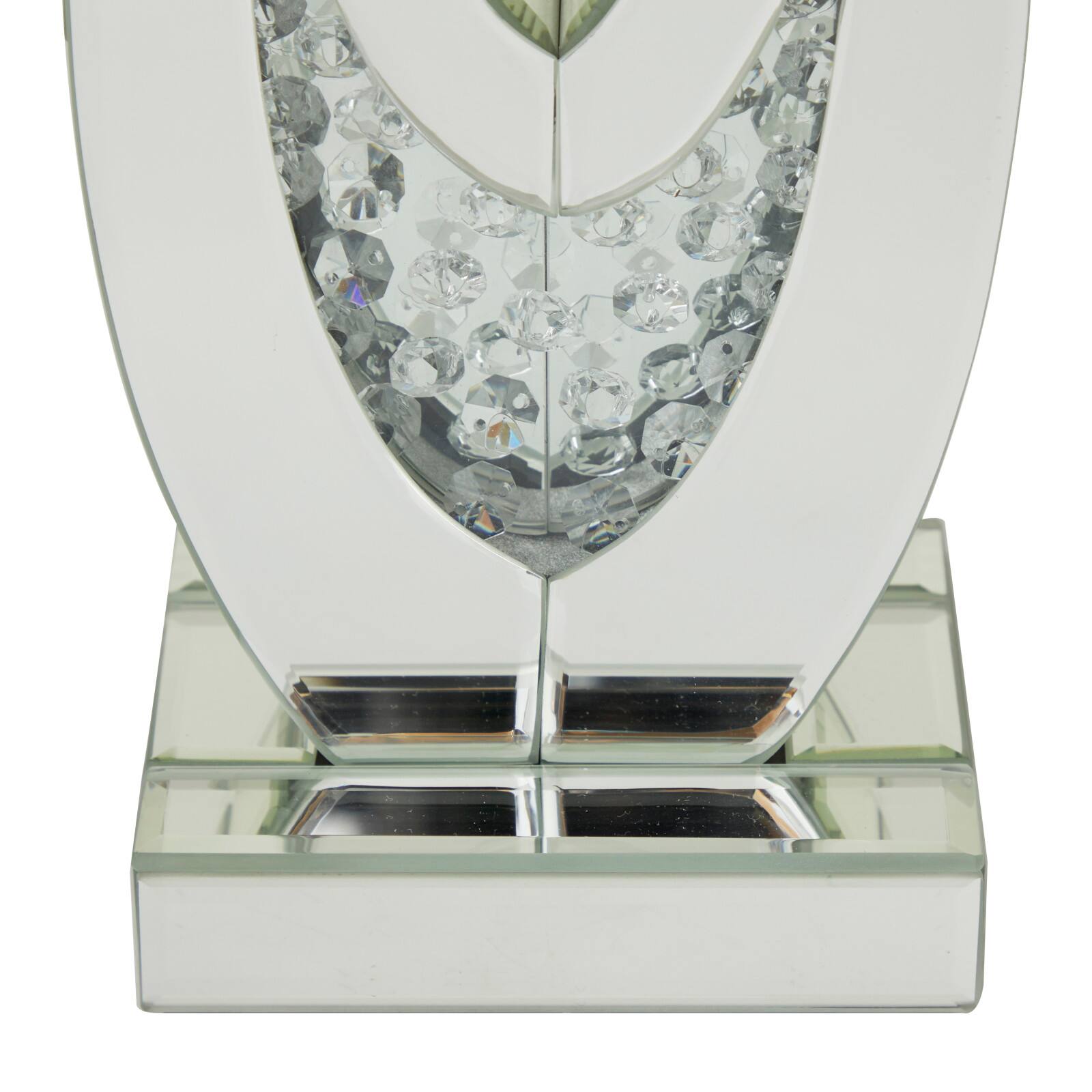 Set of 2 Clear MDF Glam Candle Holder, 17" x 6" x 4"