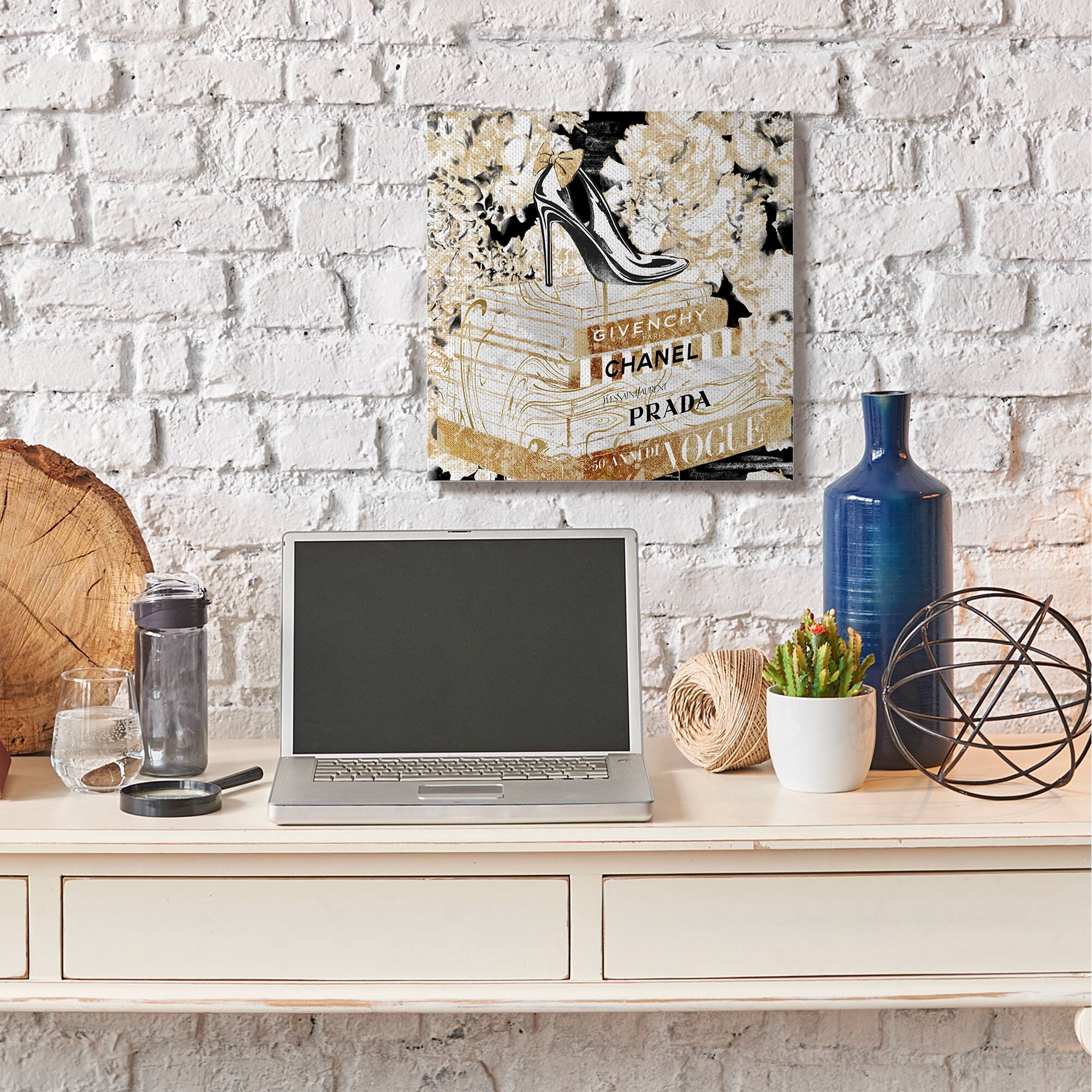 Stupell Industries Fashion Heels & Books Canvas Wall Art