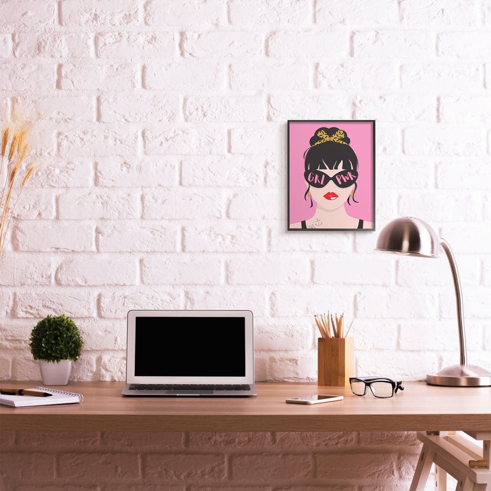 Stupell Industries Girl Power Punk Rock Wall Art in Black Frame