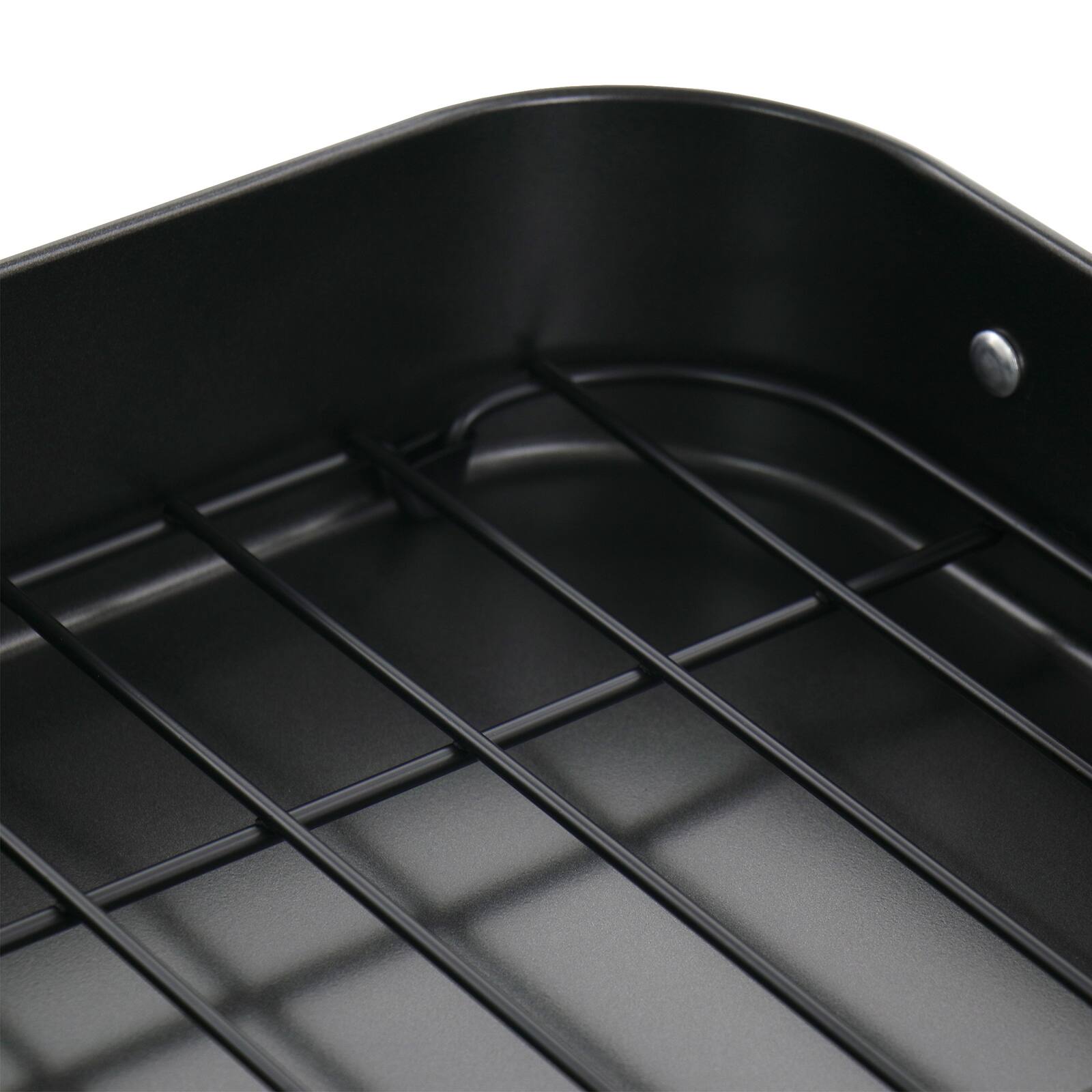 Gibson Home® Greyfield 2-Piece Nonstick Steel Roasting Rack Set with Riveted Handles